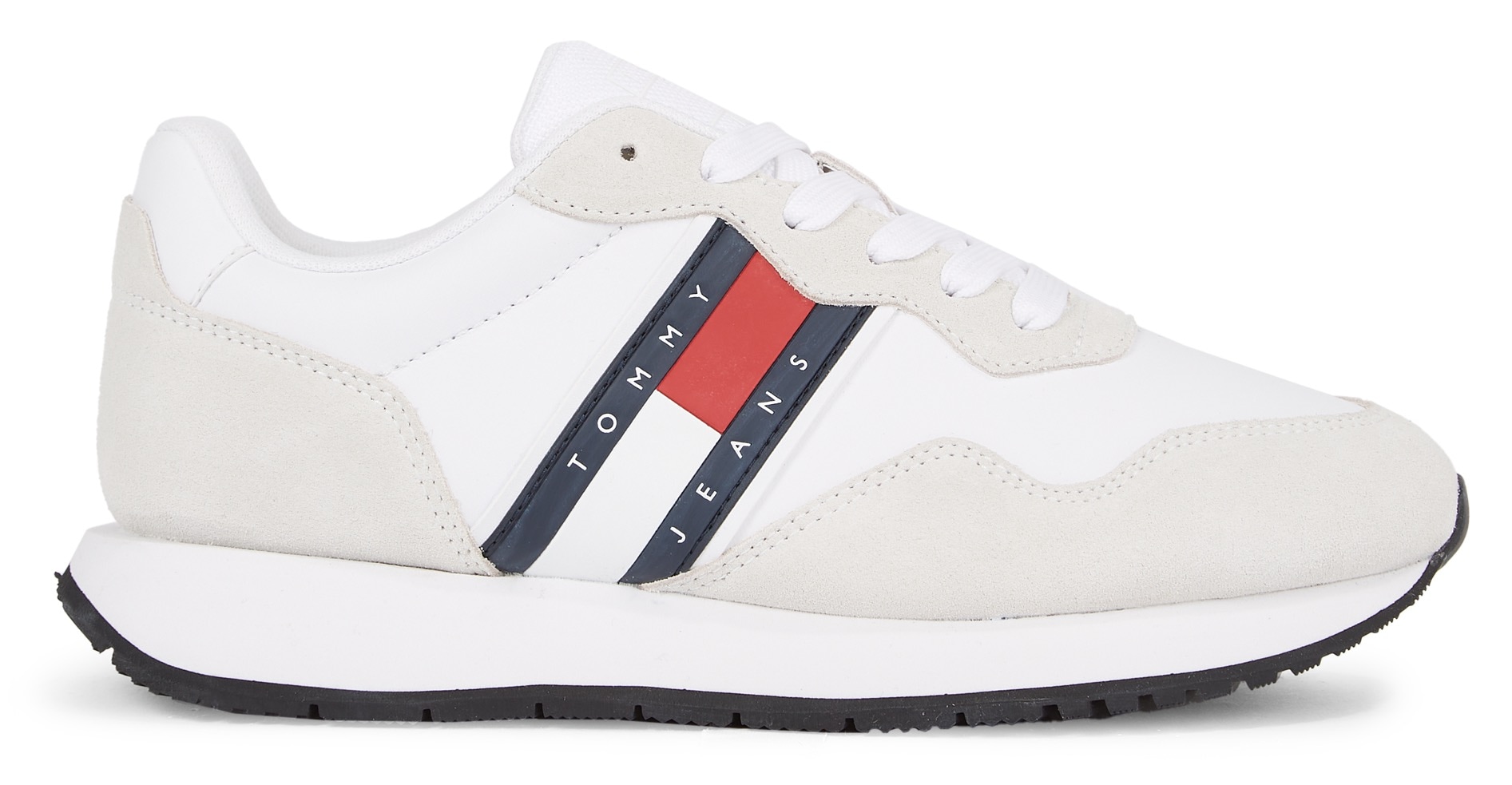 Tommy Jeans Keilsneaker »TJW EVA RUNNER MAT MIX ESS«, Freizeitschuh, Halbschuh, Schnürschuh mit seitlicher Logoflagge von TOMMY JEANS