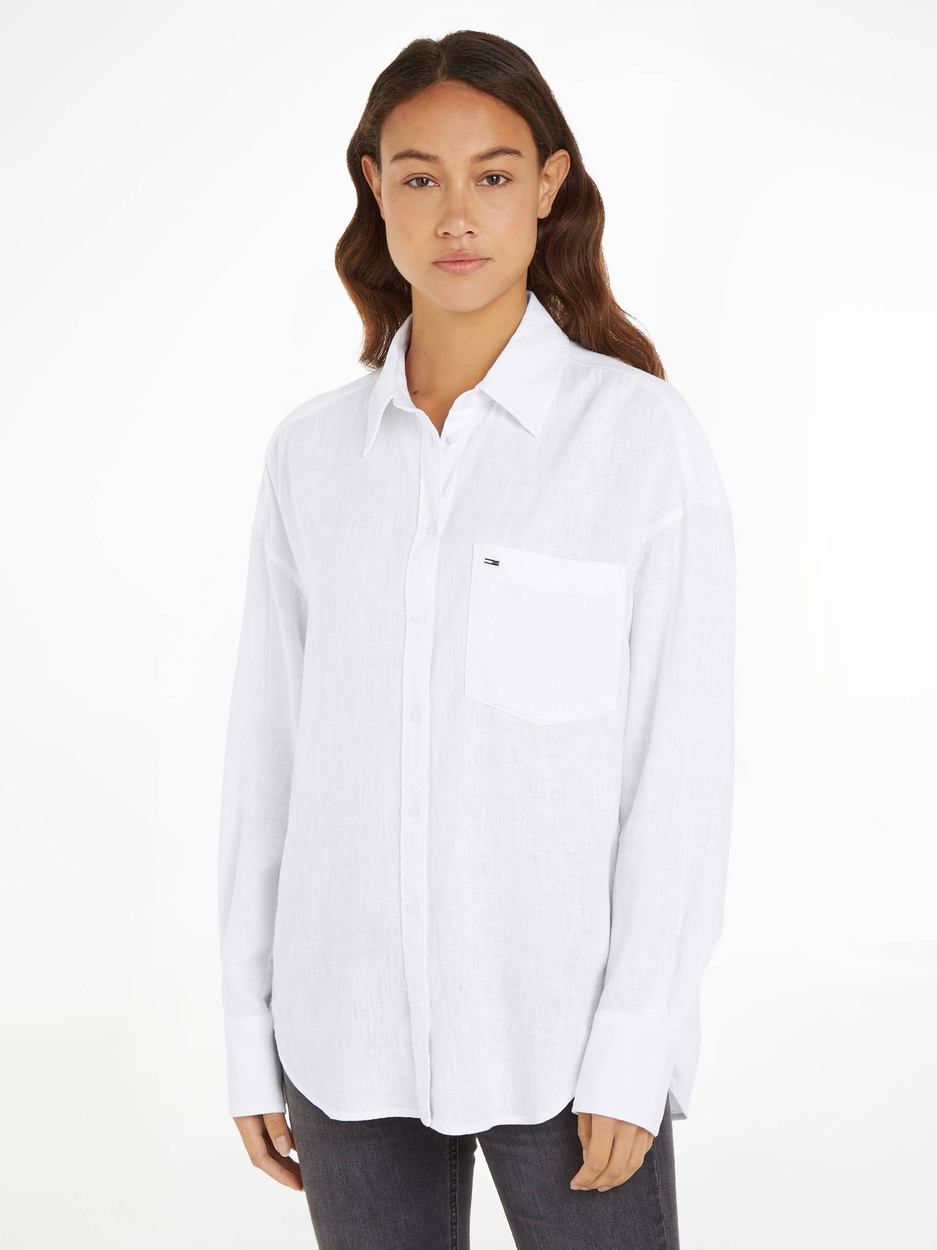 Tommy Jeans Klassische Bluse »TJW SP OVR LINEN SHIRT«, mit Tommy Jeans Flagge von TOMMY JEANS