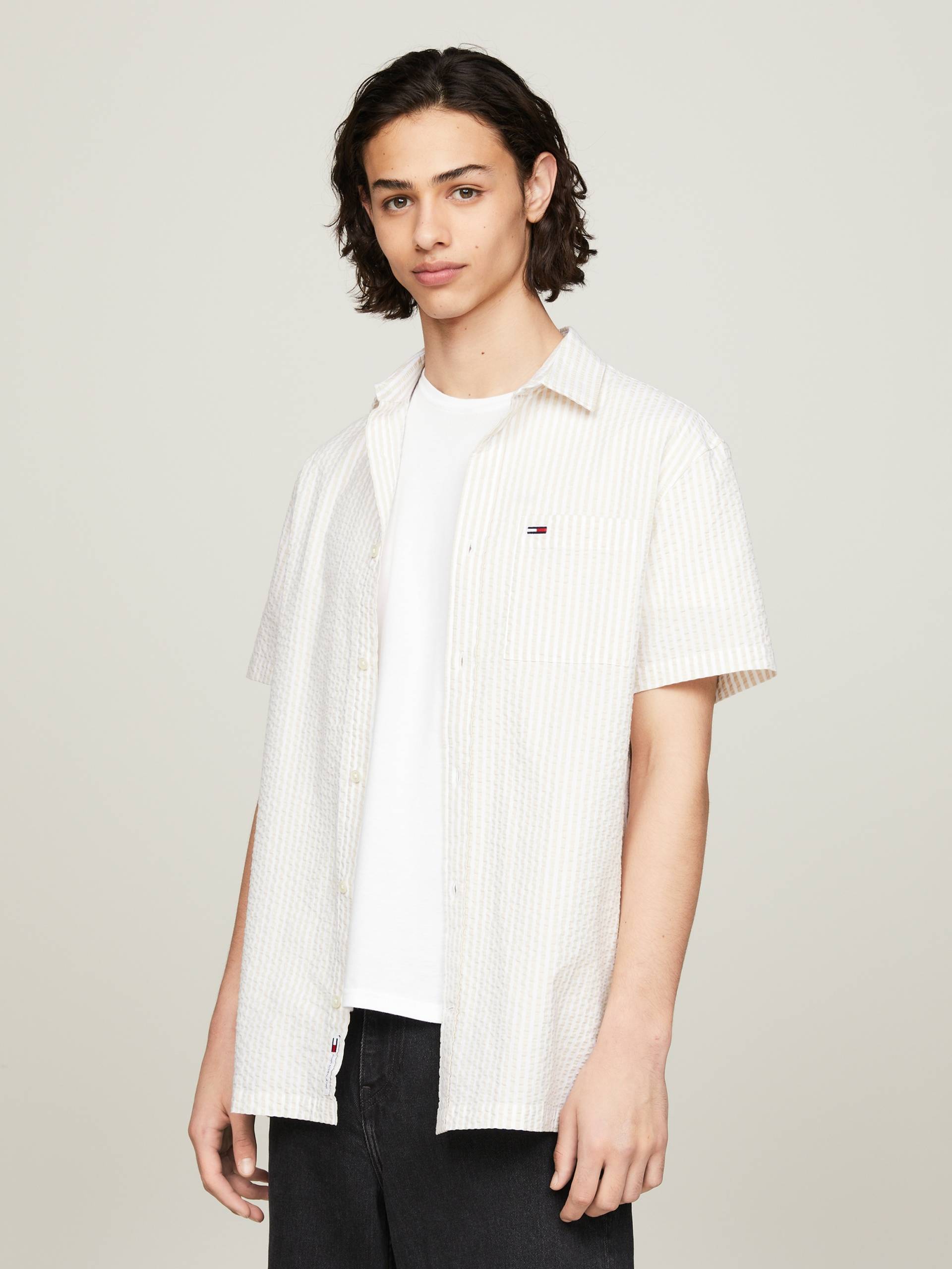 Tommy Jeans Kurzarmhemd »TJM REG STRIPE SEERSUCKER SHIRT« von TOMMY JEANS