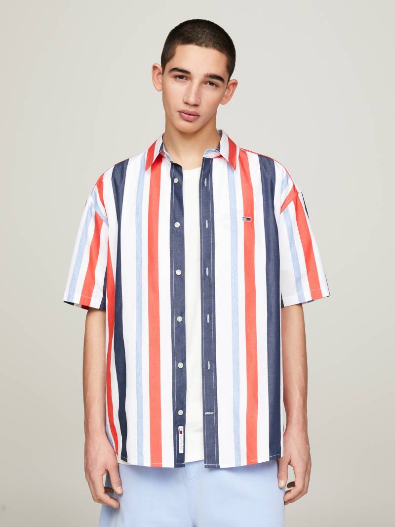 Tommy Jeans Kurzarmhemd »TJM RLX STRIPES SHIRT«, mit mehrfarbigen Streifen von TOMMY JEANS