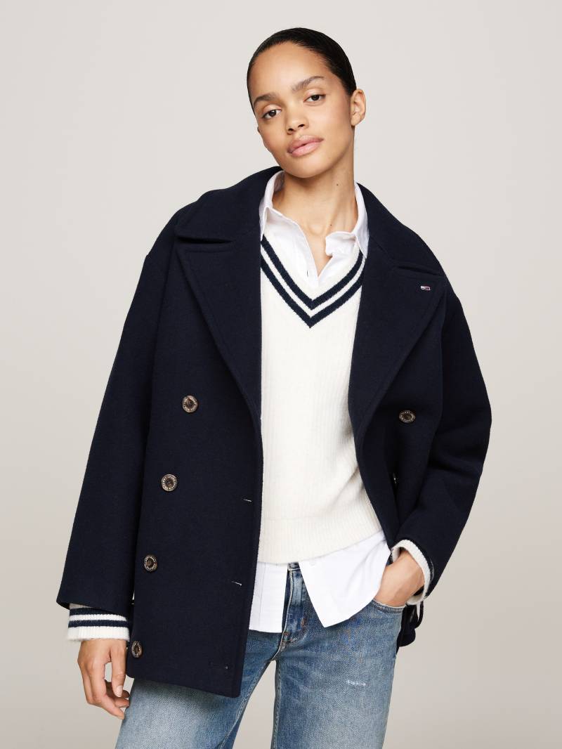 Tommy Jeans Kurzmantel »TJW WOOL PEACOAT«, mit Wollanteil von TOMMY JEANS