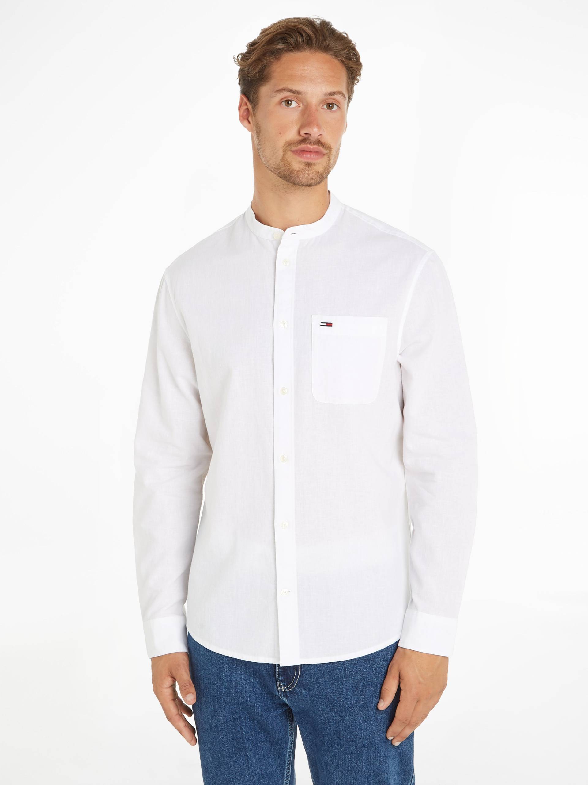 Tommy Jeans Langarmhemd »TJM REG MAO LINEN BLEND SHIRT«, in melierter Optik von TOMMY JEANS