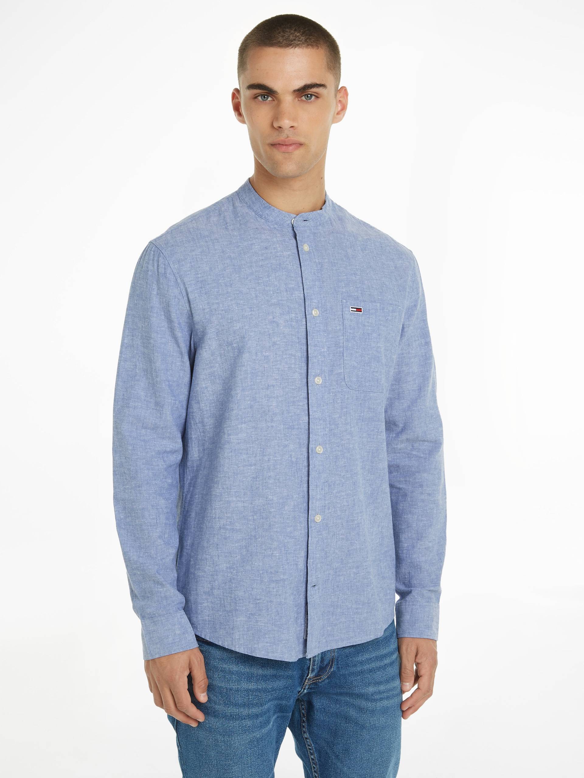 Tommy Jeans Langarmhemd »TJM REG MAO LINEN BLEND SHIRT«, in melierter Optik von TOMMY JEANS