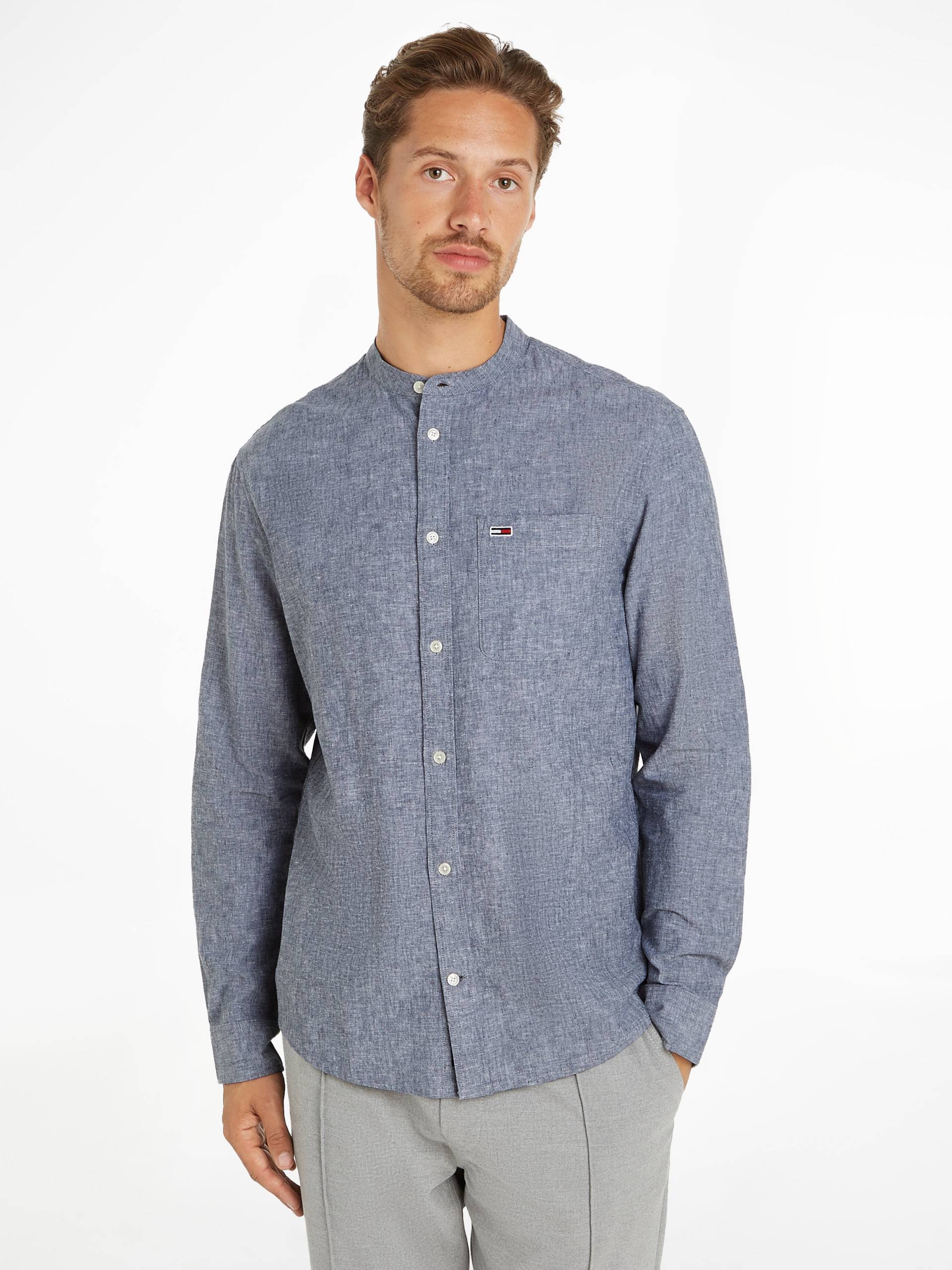 Tommy Jeans Langarmhemd »TJM REG MAO LINEN BLEND SHIRT«, in melierter Optik von TOMMY JEANS