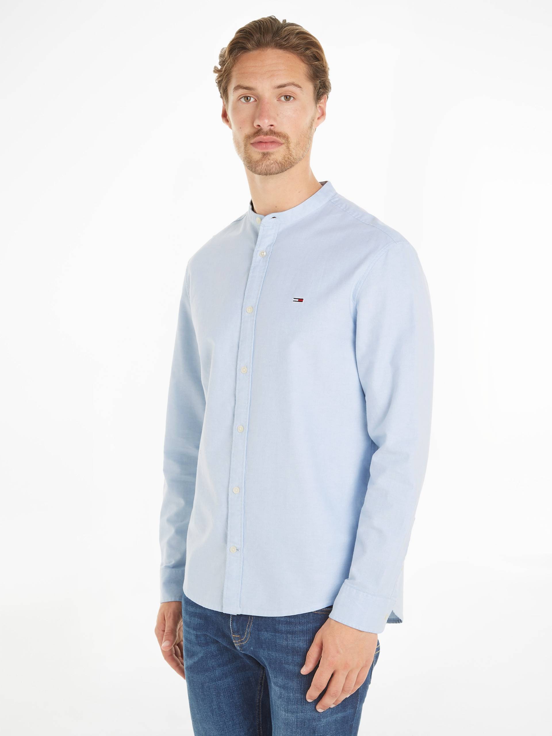 Tommy Jeans Langarmhemd »TJM REG OXFORD MAO SHIRT«, mit Logostickerei von TOMMY JEANS