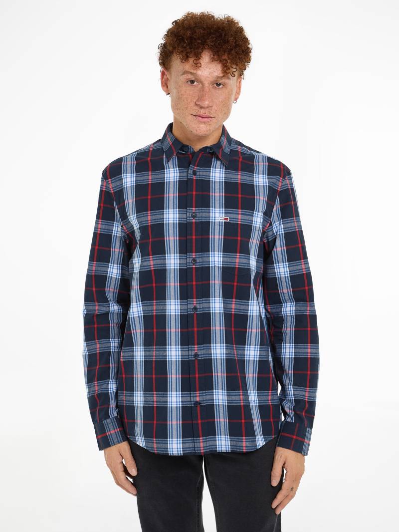 Tommy Jeans Langarmhemd »TJM REG POPLIN CHECK SHIRT«, mit Logostickerei von TOMMY JEANS