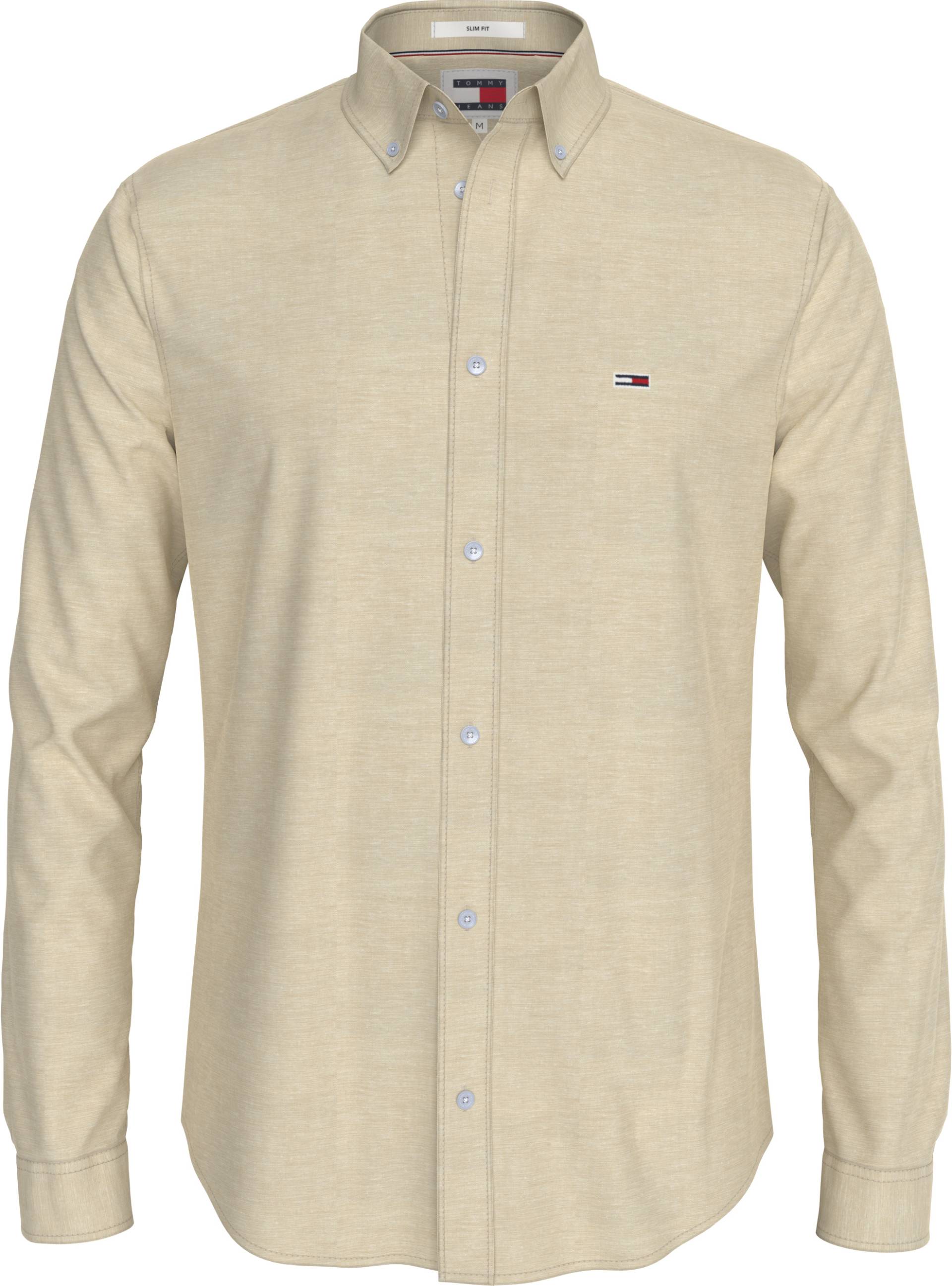 Tommy Jeans Langarmhemd »TJM Slim Stretch Oxford Shirt«, mit Flaglabel auf der Brust von TOMMY JEANS