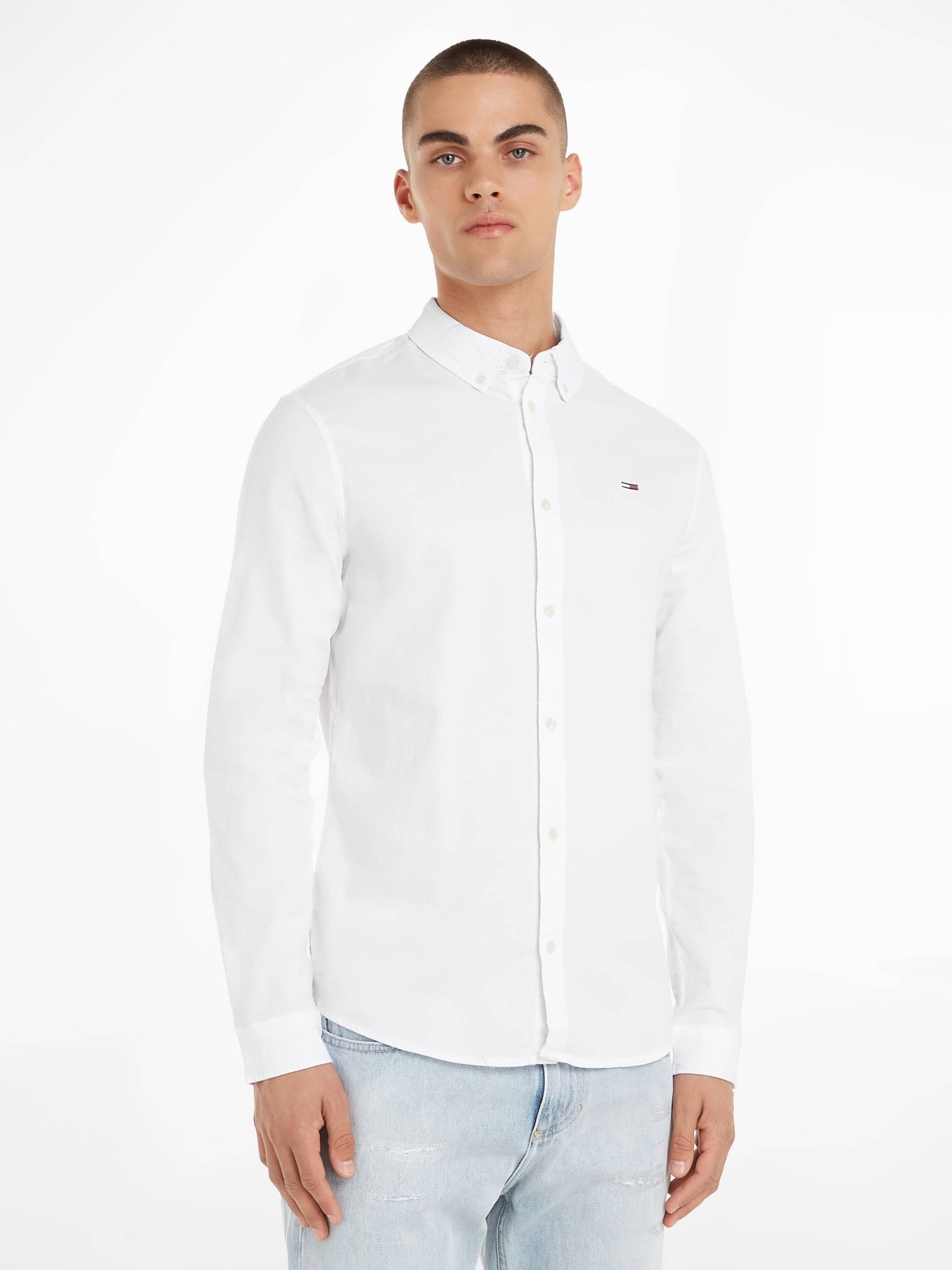 Tommy Jeans Langarmhemd »TJM Slim Stretch Oxford Shirt«, mit Flaglabel auf der Brust von TOMMY JEANS