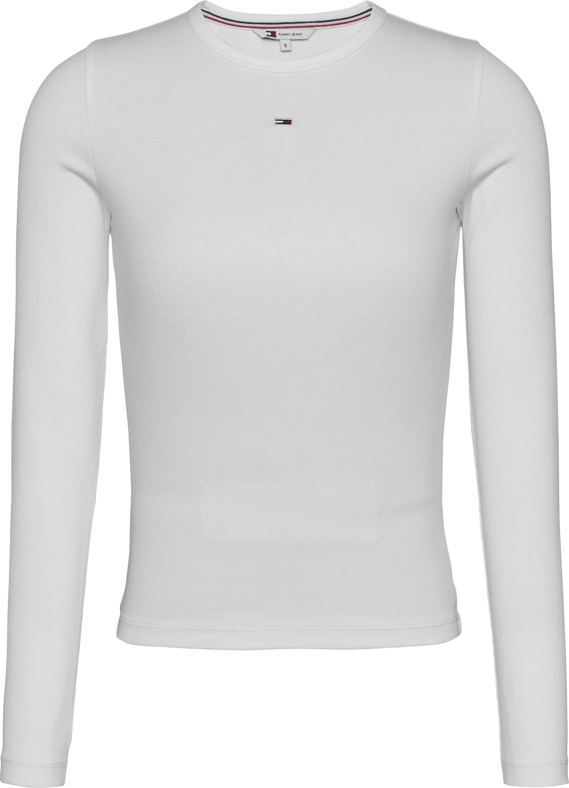 Tommy Jeans Langarmshirt »Slim Essential Rib Longsleeve Rippshirt«, in Rippoptik, mit Logostickerei von TOMMY JEANS