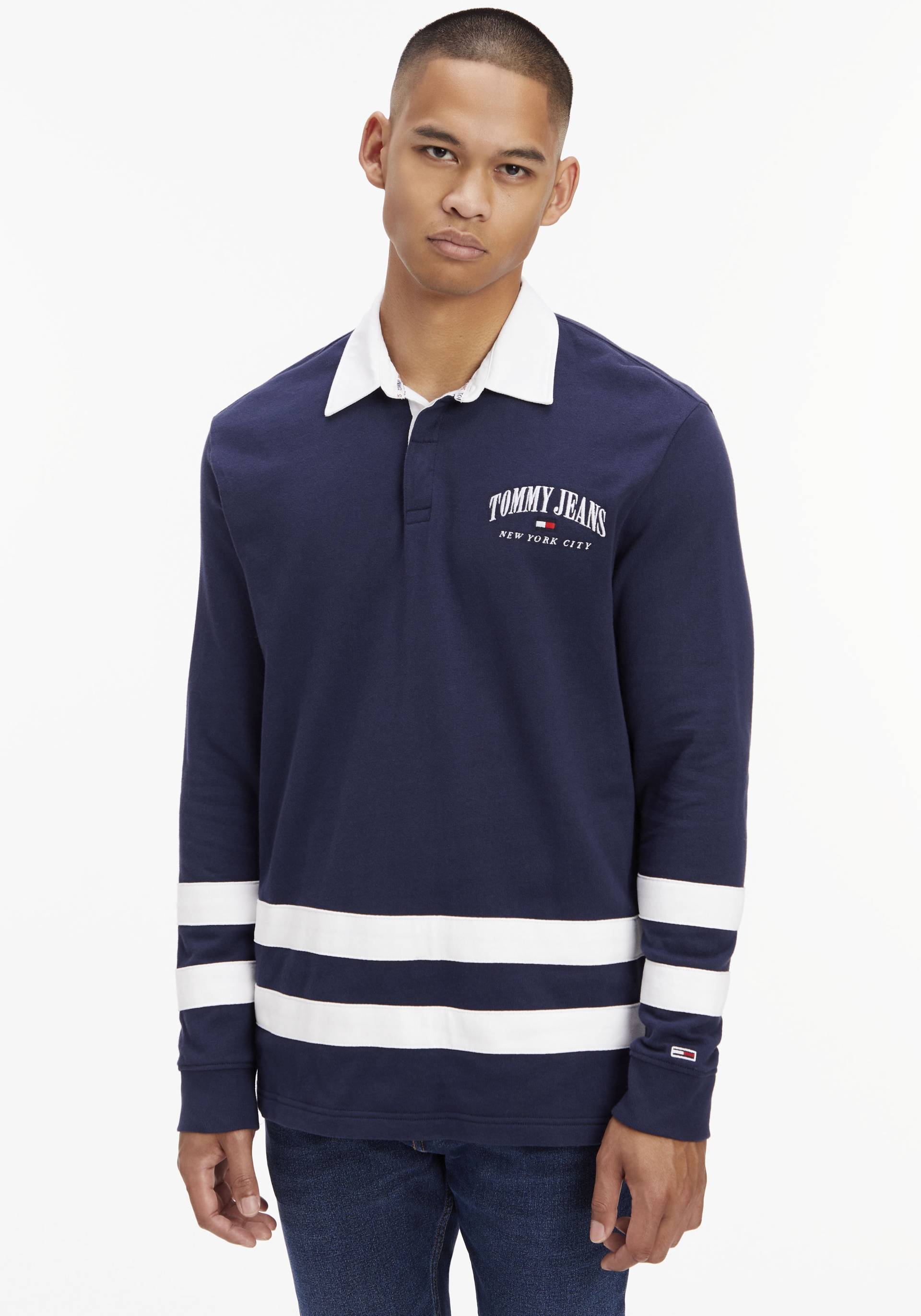 Tommy Jeans Langarmshirt »TJM RLXD VARSITY RUGBY«, mit Polokragen von TOMMY JEANS