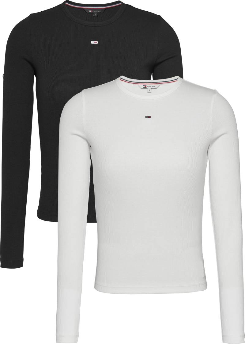 Tommy Jeans Langarmshirt »TJW 2PACK SLIM ESSENTIAL RIB LS«, in Rippoptik, mit Logostickerei von TOMMY JEANS