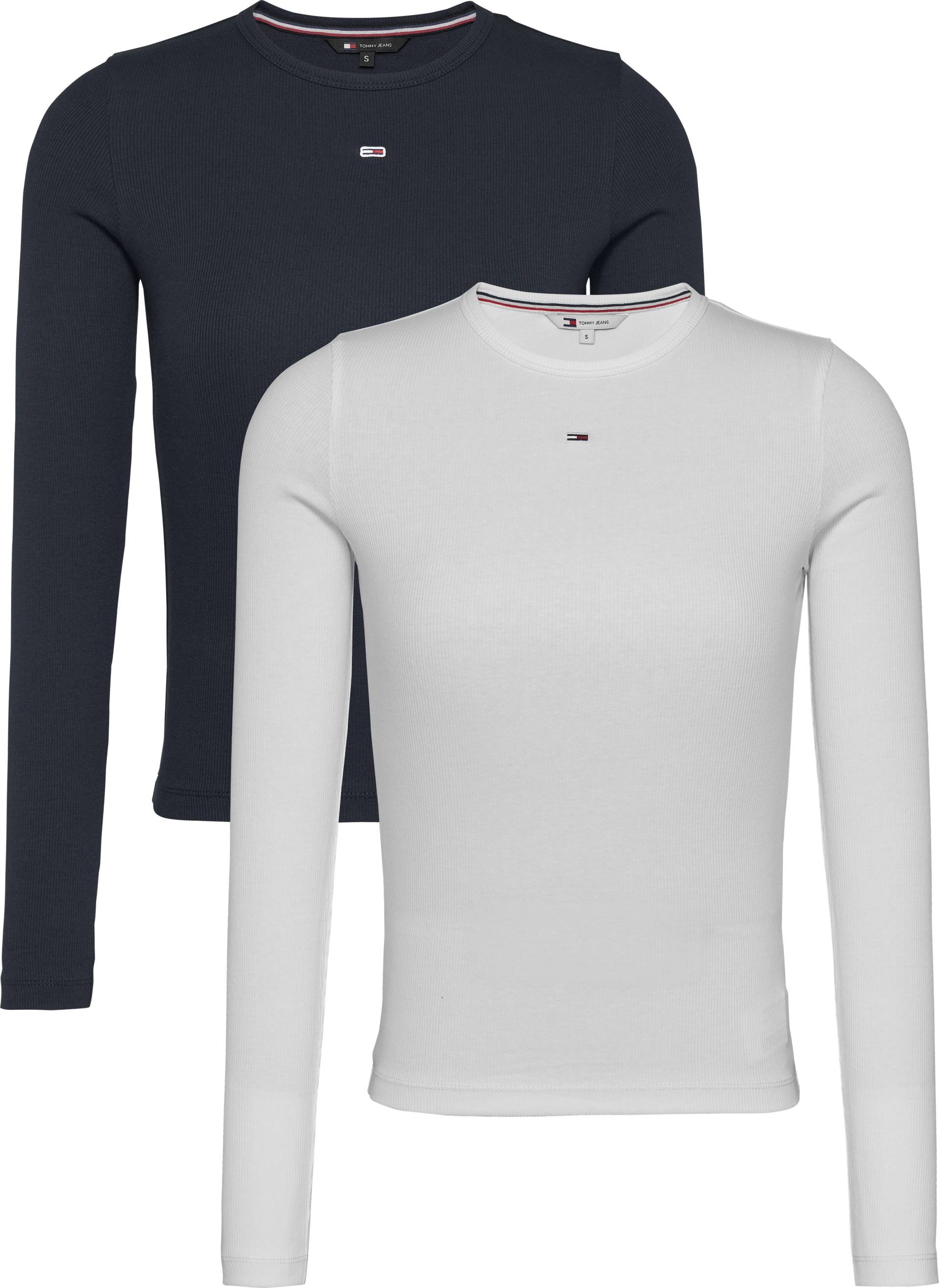 Tommy Jeans Langarmshirt »TJW 2PACK SLIM ESSENTIAL RIB LS«, in Rippoptik, mit Logostickerei von TOMMY JEANS