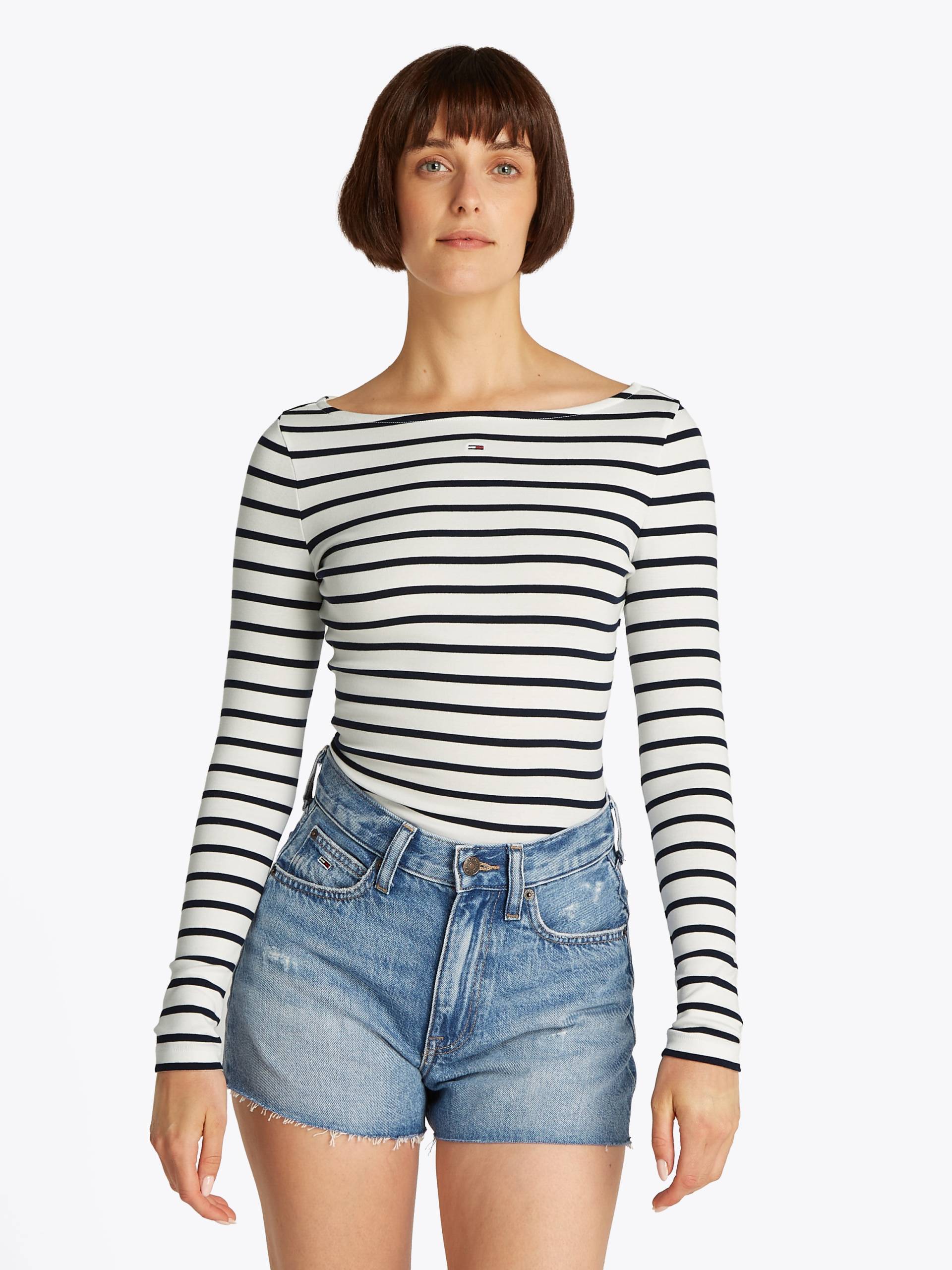 Tommy Jeans Langarmshirt »TJW BOAT NECK TOP LS«, mit Logostickerei von TOMMY JEANS