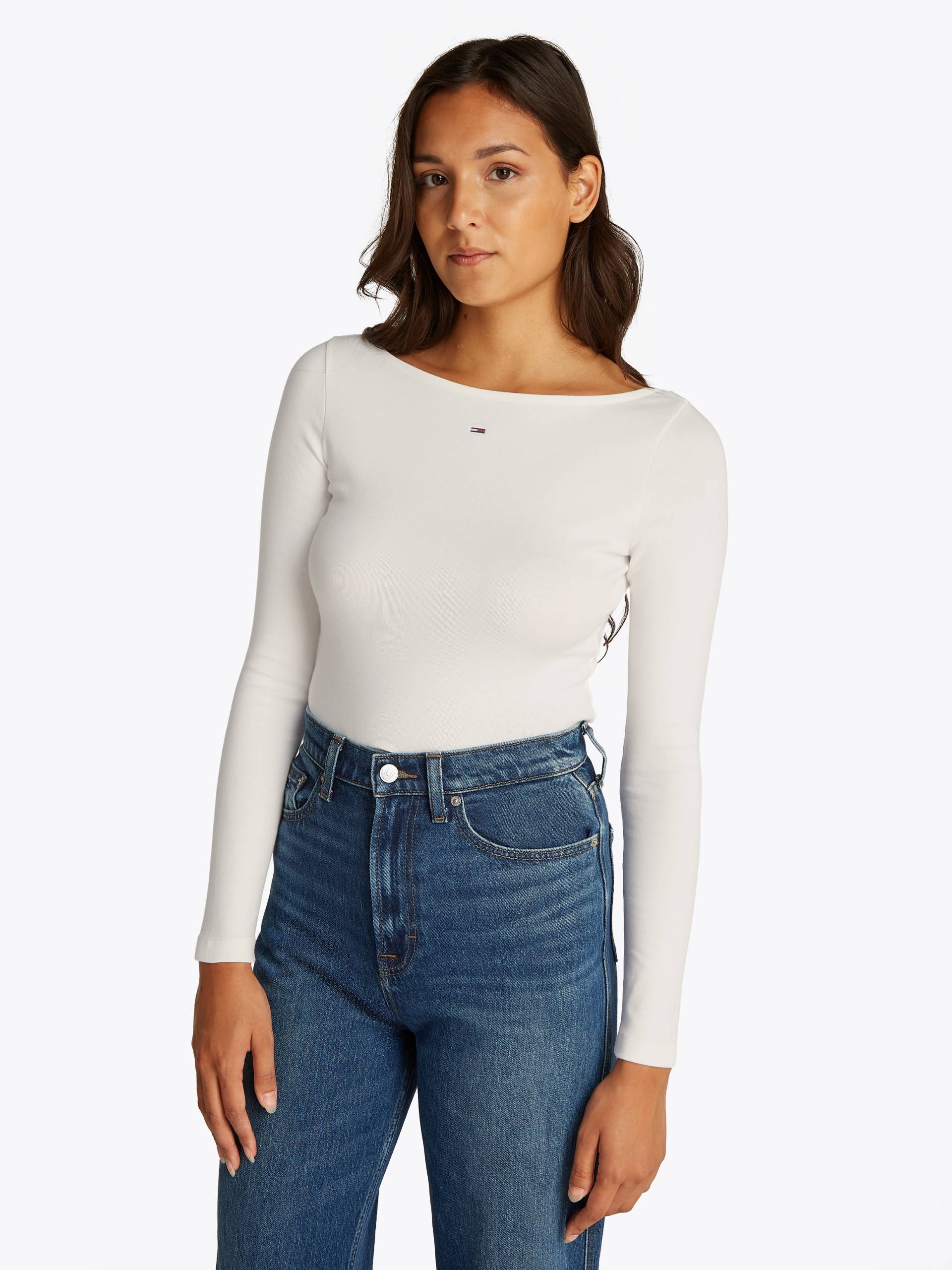 Tommy Jeans Langarmshirt »TJW BOAT NECK TOP LS«, mit Logostickerei Tommy Jeans Langarmshirt »TJW BOAT NECK TOP LS«, mit Logostickerei von TOMMY JEANS