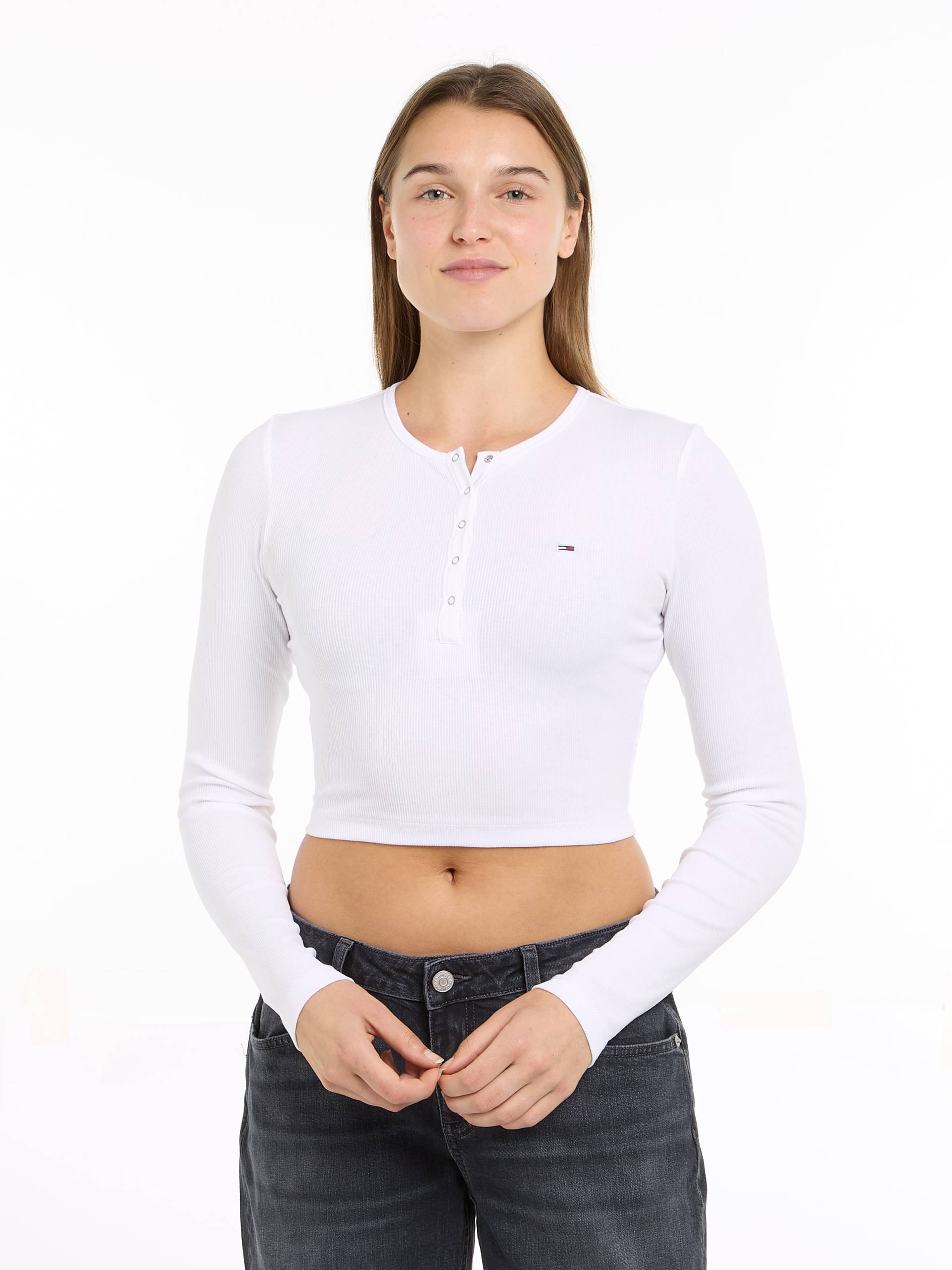 Tommy Jeans Langarmshirt »TJW CRP HENLEY TOP LS«, in modischer Cropped Form Tommy Jeans Langarmshirt »TJW CRP HENLEY TOP LS«, in modischer Cropped Form von TOMMY JEANS