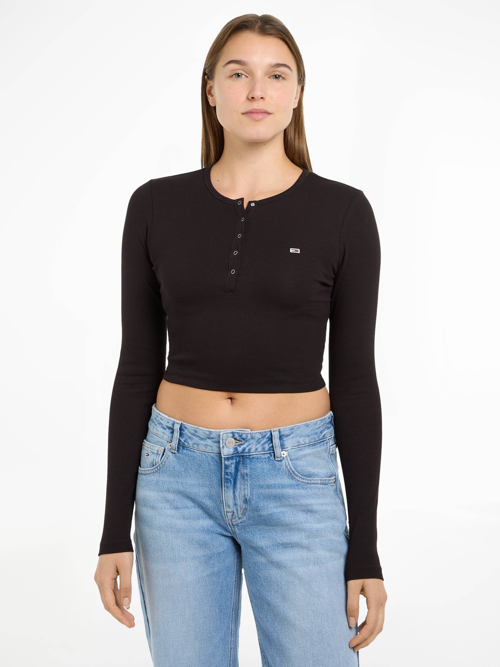 Tommy Jeans Langarmshirt »TJW CRP HENLEY TOP LS«, in modischer Cropped Form Tommy Jeans Langarmshirt »TJW CRP HENLEY TOP LS«, in modischer Cropped Form von TOMMY JEANS