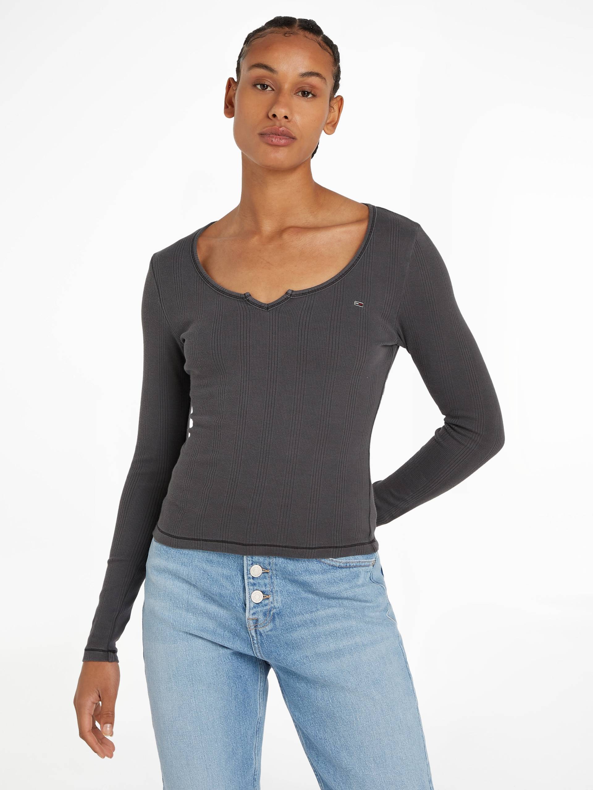 Tommy Jeans Langarmshirt »TJW SLIM NECKLINE DETAIL GMD LS«, mit Detail an am Ausschnitt von TOMMY JEANS