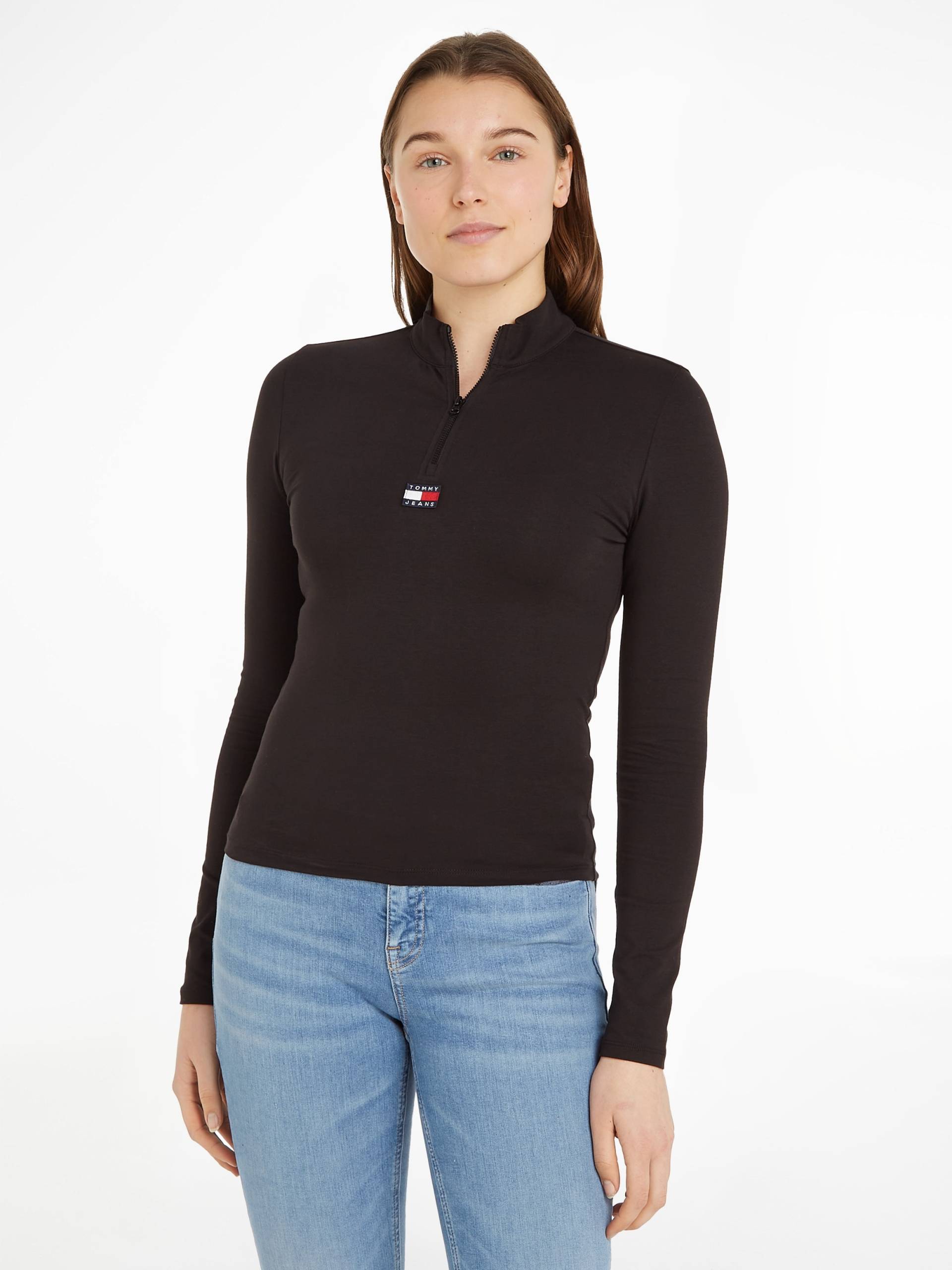 Tommy Jeans Langarmshirt »TJW XS BADGE 1/4 ZIP MOCKNECK LS« von TOMMY JEANS