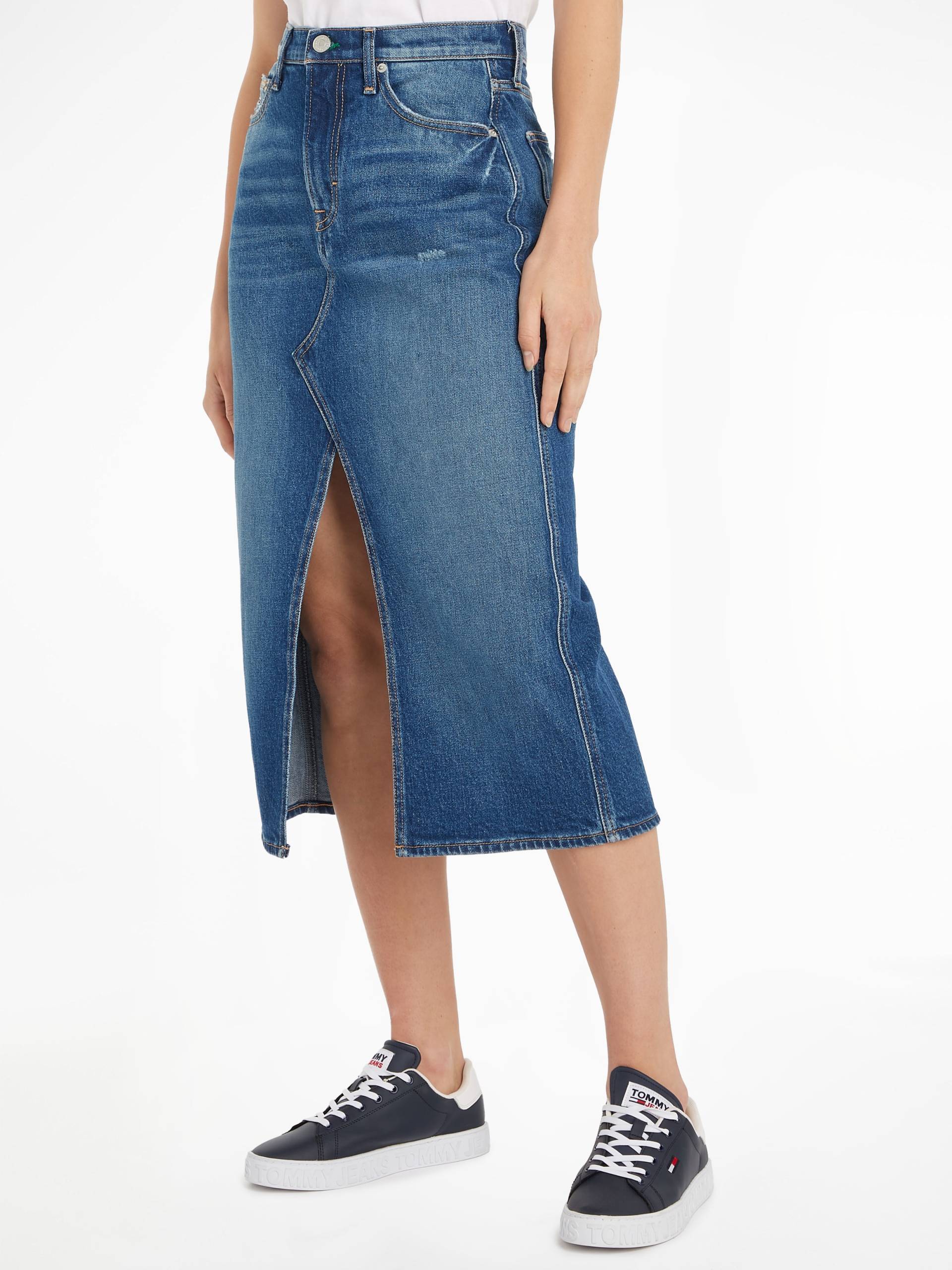 Tommy Jeans Midirock »CLAIRE HGH MIDI SKIRT CH6138«, Webrock im 5-Pocket-Style von TOMMY JEANS