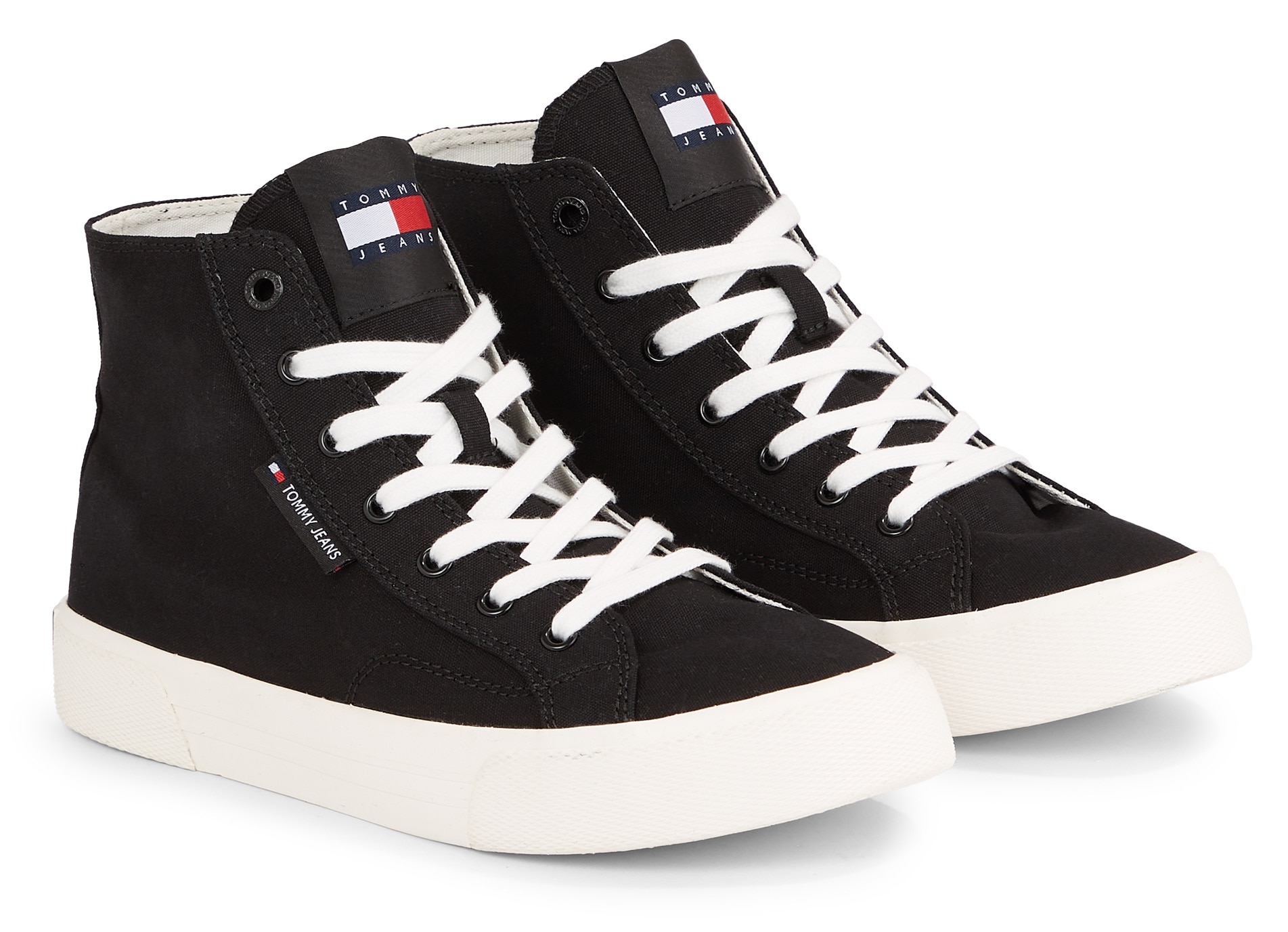 Tommy Jeans Plateausneaker »TJW CANVAS VULC SNEAKER MC«, Schnürschuh, Freizeitschuh, High Top-Sneaker mit seitlichem Logo von TOMMY JEANS