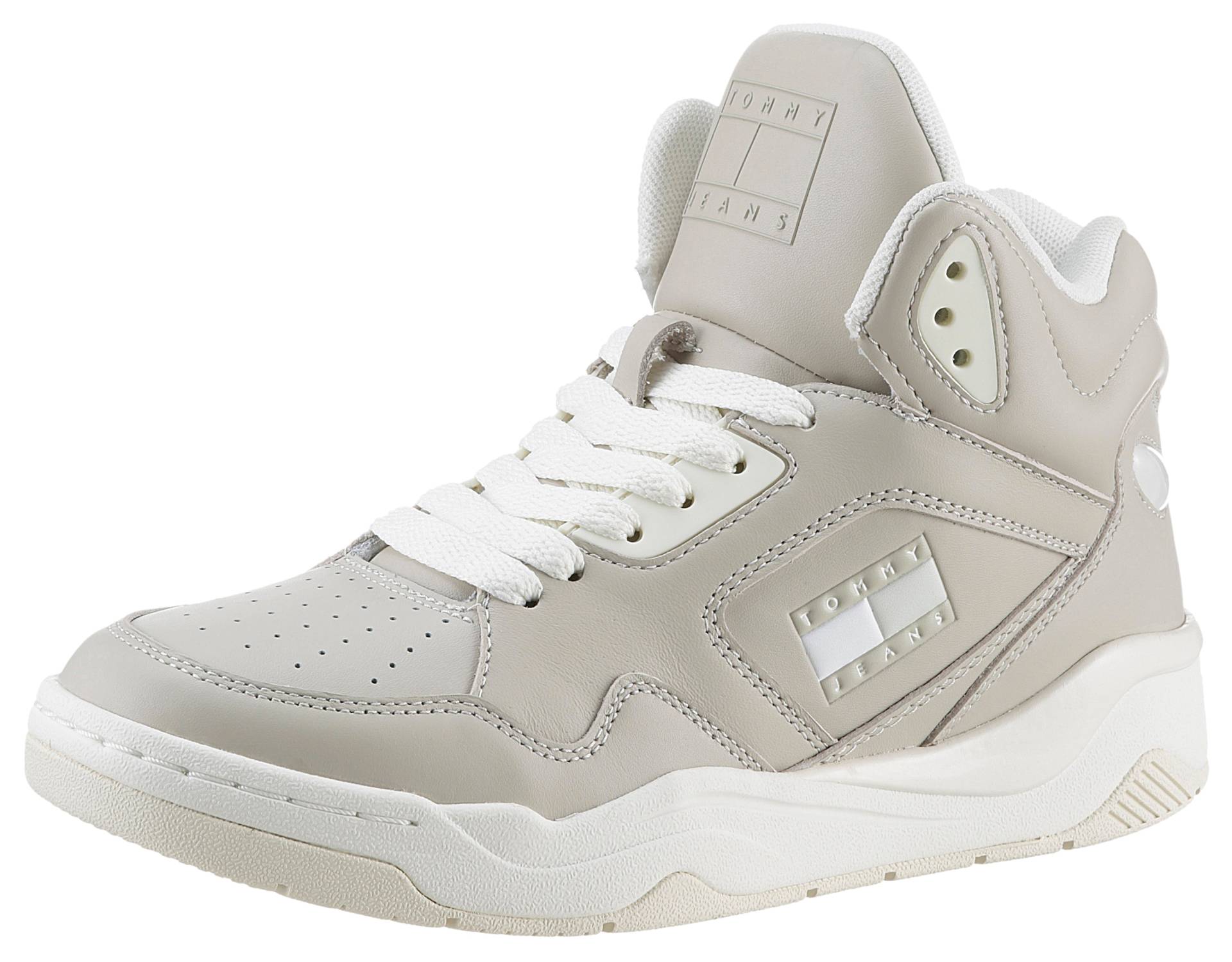 Tommy Jeans Plateausneaker »TJW NEW BASKET MC«, Schnürschuh, Freizeitschuh, High Top-Sneaker mit Kontrastbesätzen von TOMMY JEANS