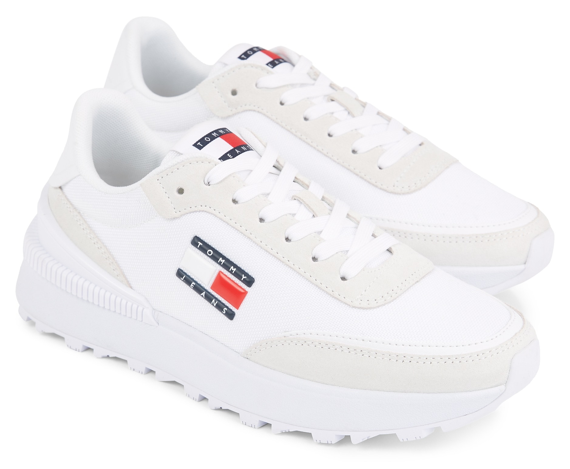 Tommy Jeans Keilsneaker »TJW TECH RUNNER ESS«, Freizeitschuh, Schnürschuh, Halbschuh mit Kontrastbesätzen von TOMMY JEANS