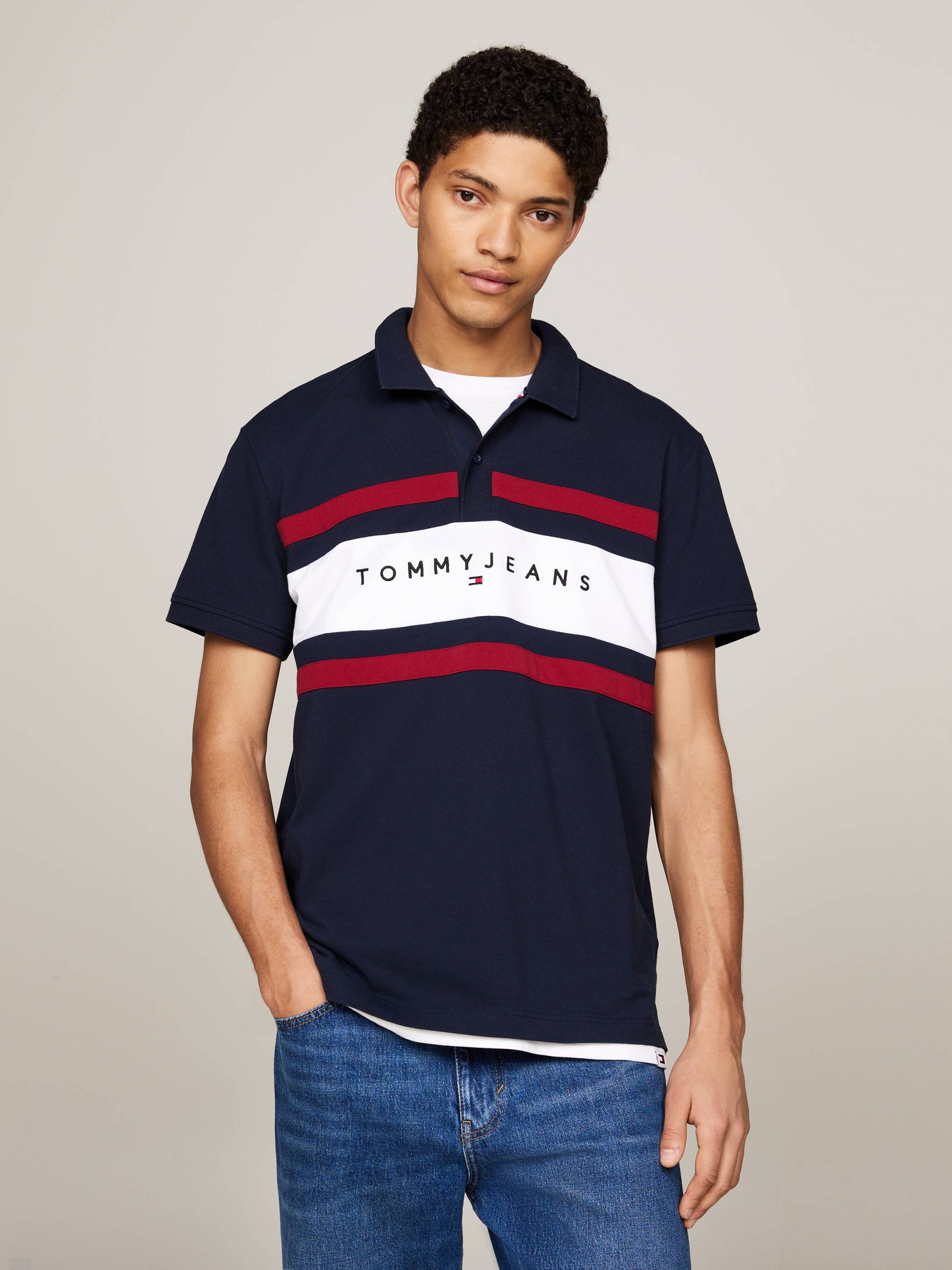 Tommy Jeans Poloshirt »TJM COLORBLOCK LINEAR POLO«, mit Logoschriftzug von TOMMY JEANS