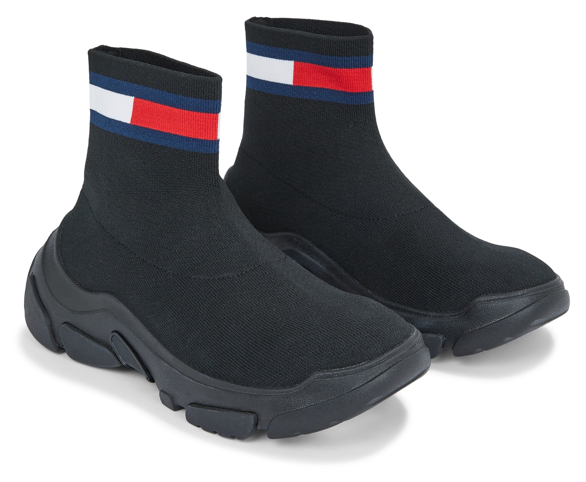 Tommy Jeans Schlupfboots »TJW SOCK BOOT«, Sneaker, Freizeitschuh, High Top-Sneaker mit derbem Keilabsatz von TOMMY JEANS