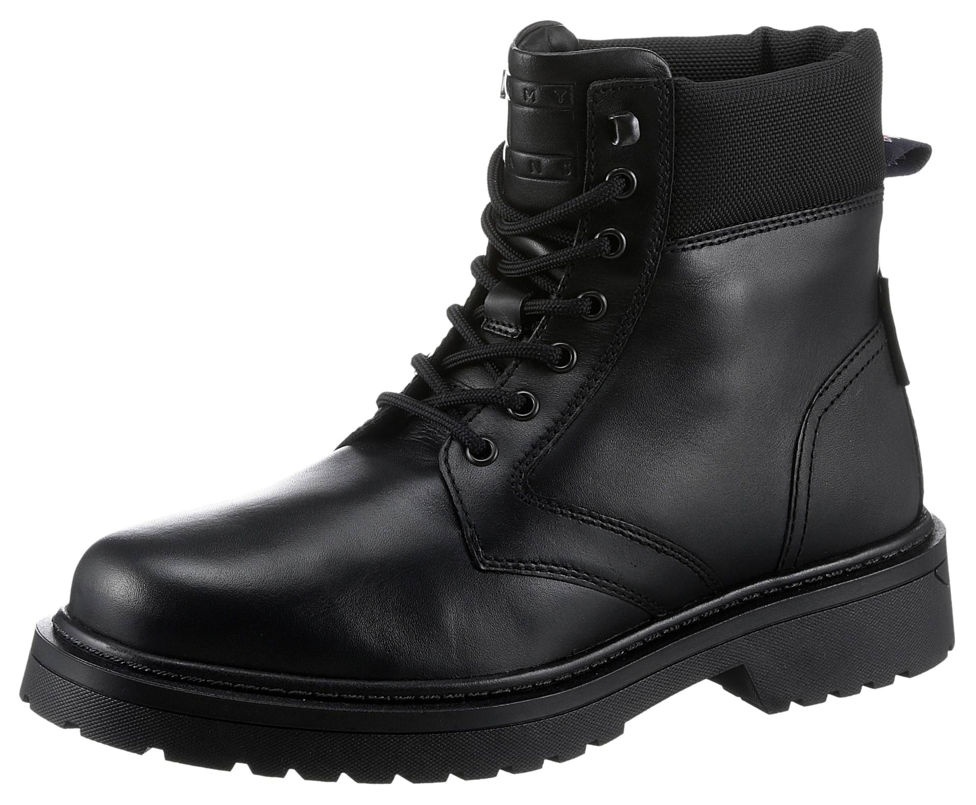 Tommy Jeans Schnürboots »TJM LACE UP BOOT«, Blockabsatz, Schnürstiefelette mit wattiertem Schaftrand von TOMMY JEANS