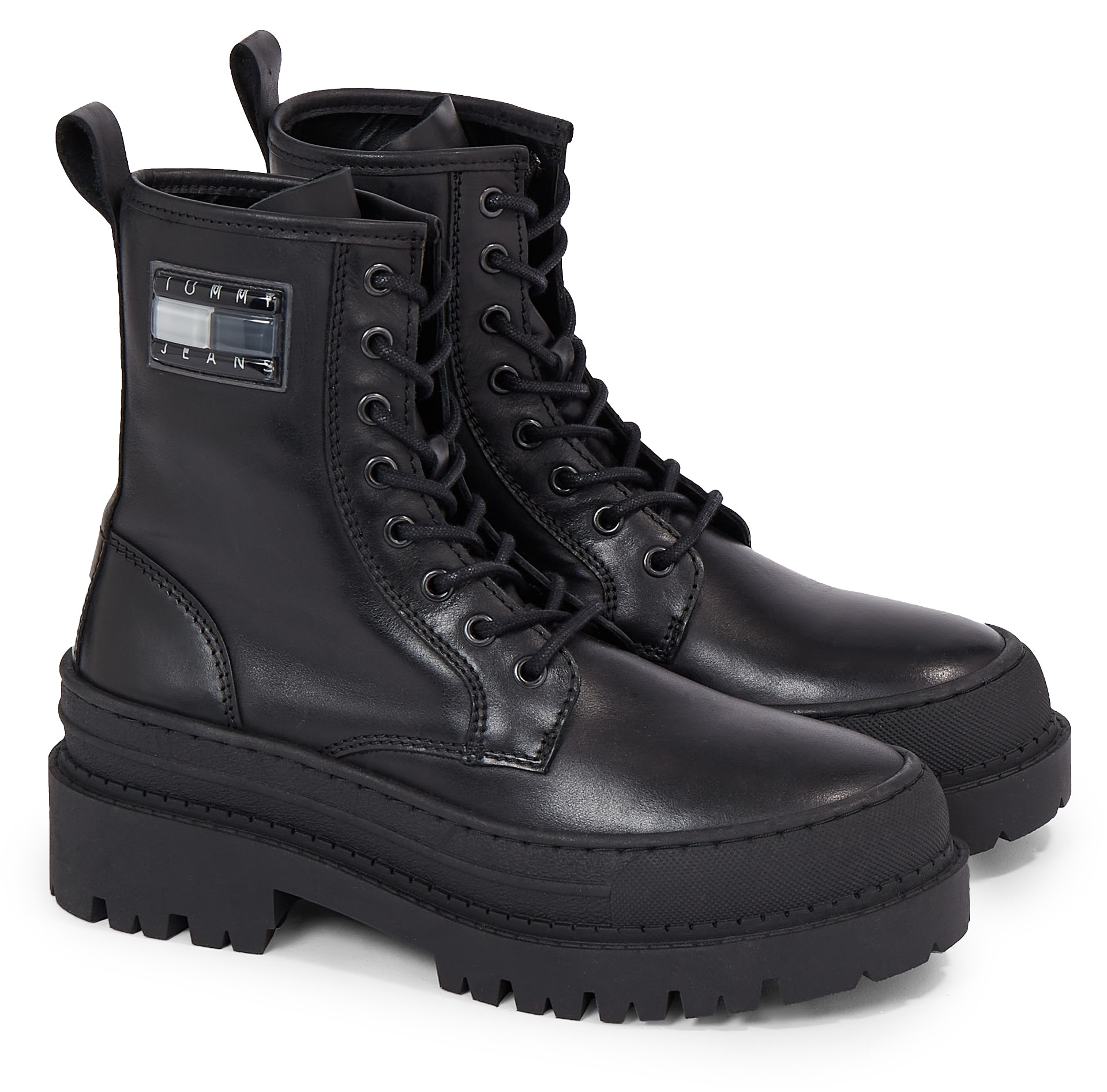 Tommy Jeans Schnürstiefelette »TJW FOXING LACE UP LEATHER BOOT«, mit derber Profilsohle von TOMMY JEANS