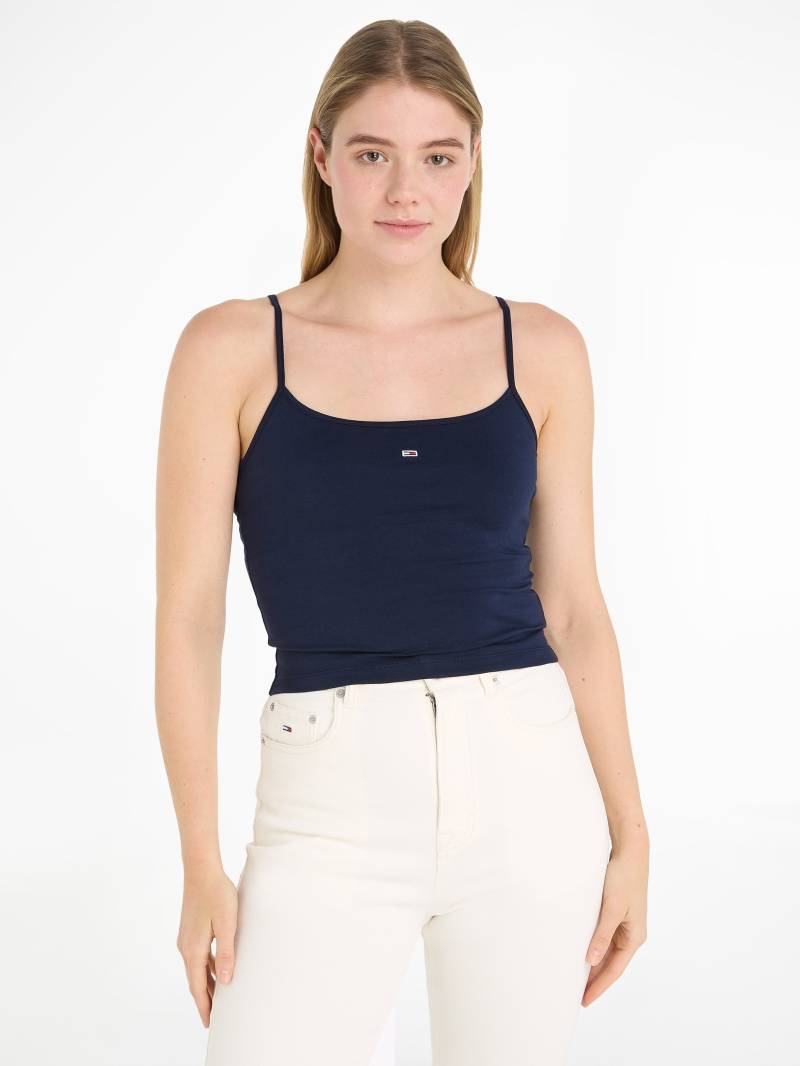 Tommy Jeans Spaghettitop »Crop Essential Strap Tank Top, kurz«, mit verstellbaren Spaghettiträgern Marken Logo von TOMMY JEANS