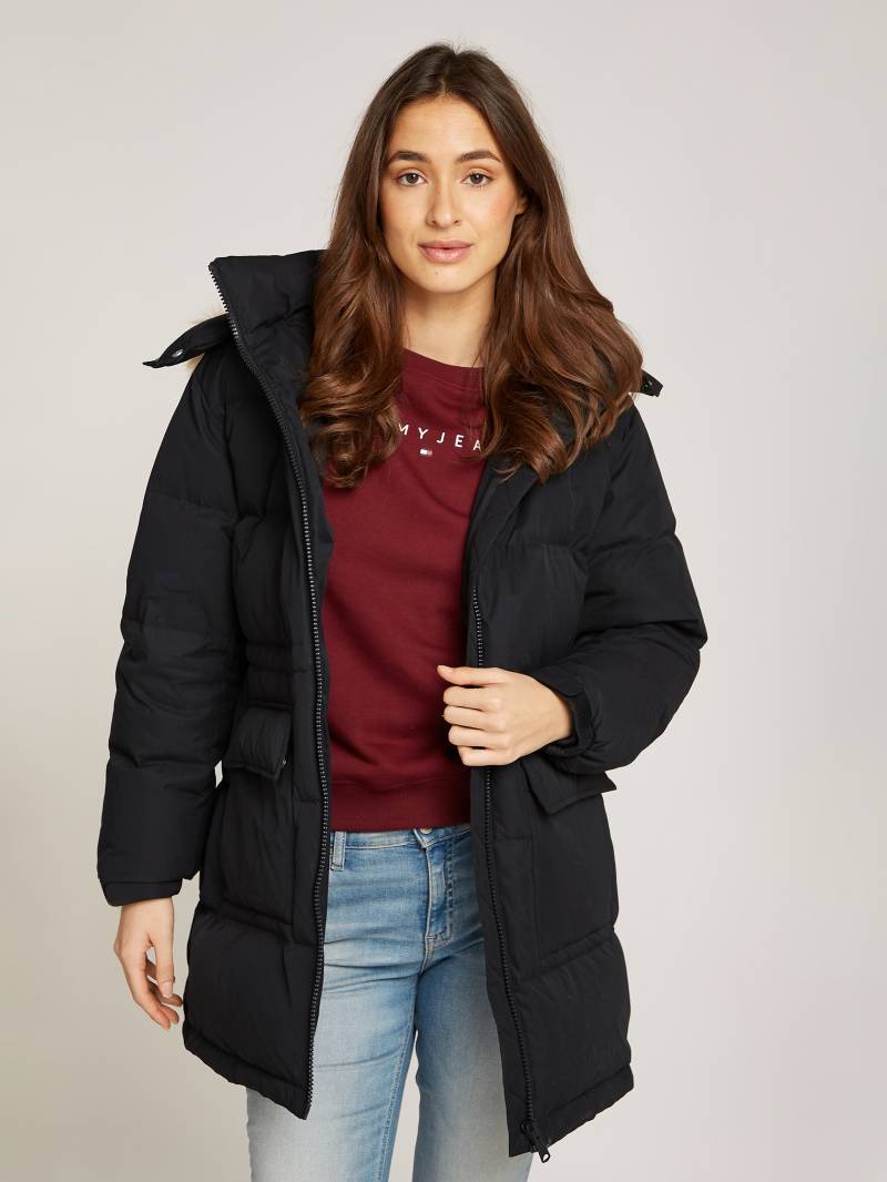 Tommy Jeans Steppjacke »TJW MIDI ALASKA FAUX FUR«, mit Kapuze, mit Fellimitat von TOMMY JEANS