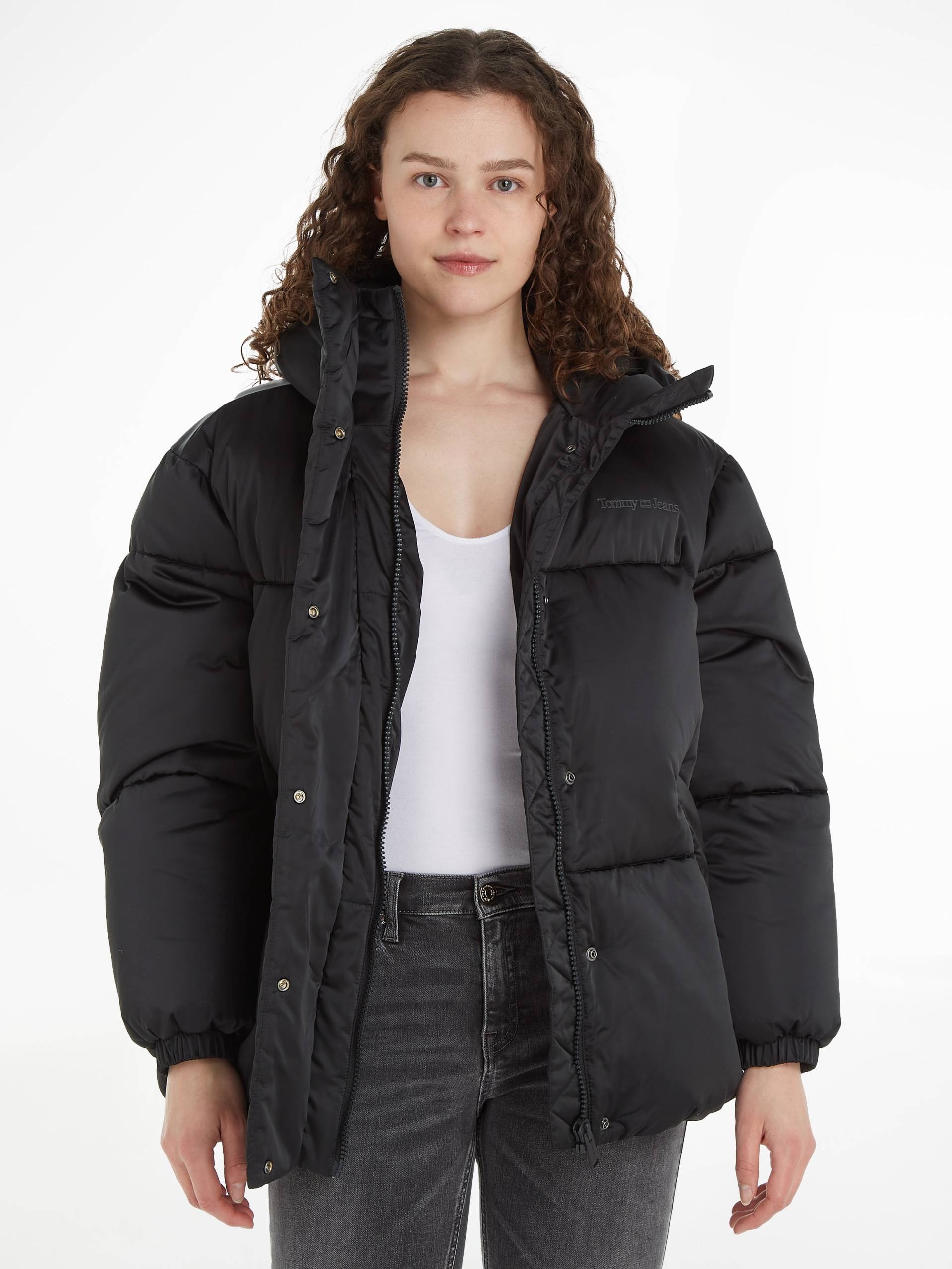 Tommy Jeans Steppjacke »TJW OVR SATIN PUFFER«, mit Kapuze, mit Tommy Jeans Markenlabel von TOMMY JEANS