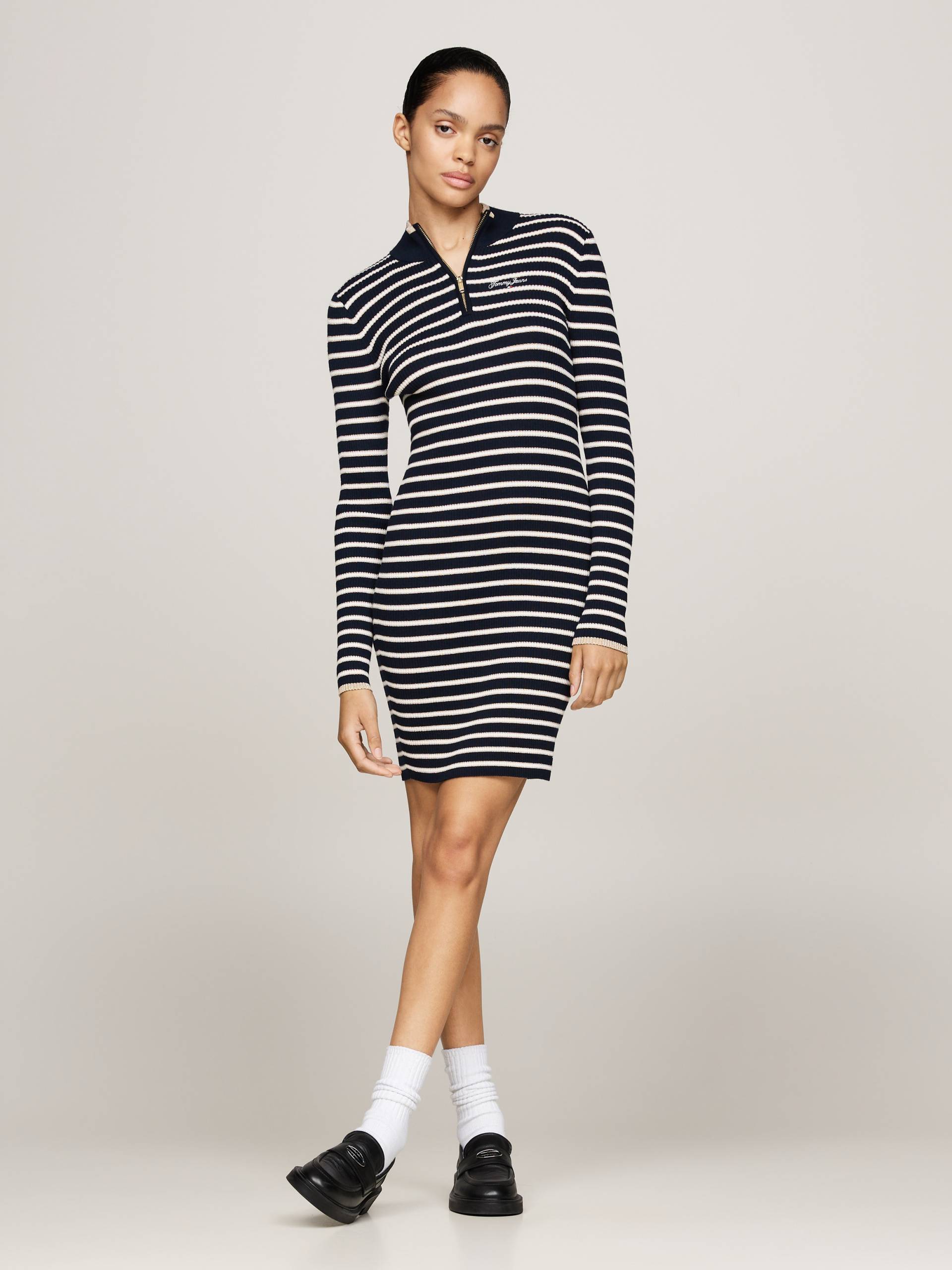 Tommy Jeans Strickkleid »TJW METALLIC TIP ZIP SWTR DRESS«, mit Glitzer, Zipper von TOMMY JEANS