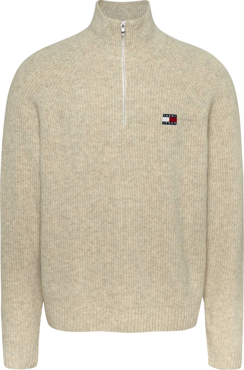 Tommy Jeans Strickpullover »TJM REG 1/4 ZIP RAGLAN BADGE«, Reissverschluss bis Brusthöhe, mit bestickten Markenlogo von TOMMY JEANS