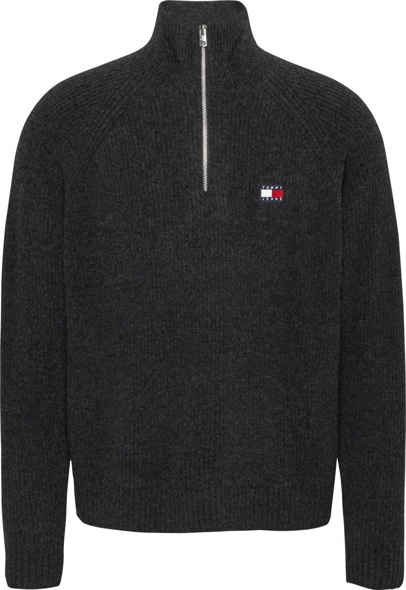 Tommy Jeans Strickpullover »TJM REG 1/4 ZIP RAGLAN BADGE«, Reissverschluss bis Brusthöhe, mit bestickten Markenlogo von TOMMY JEANS