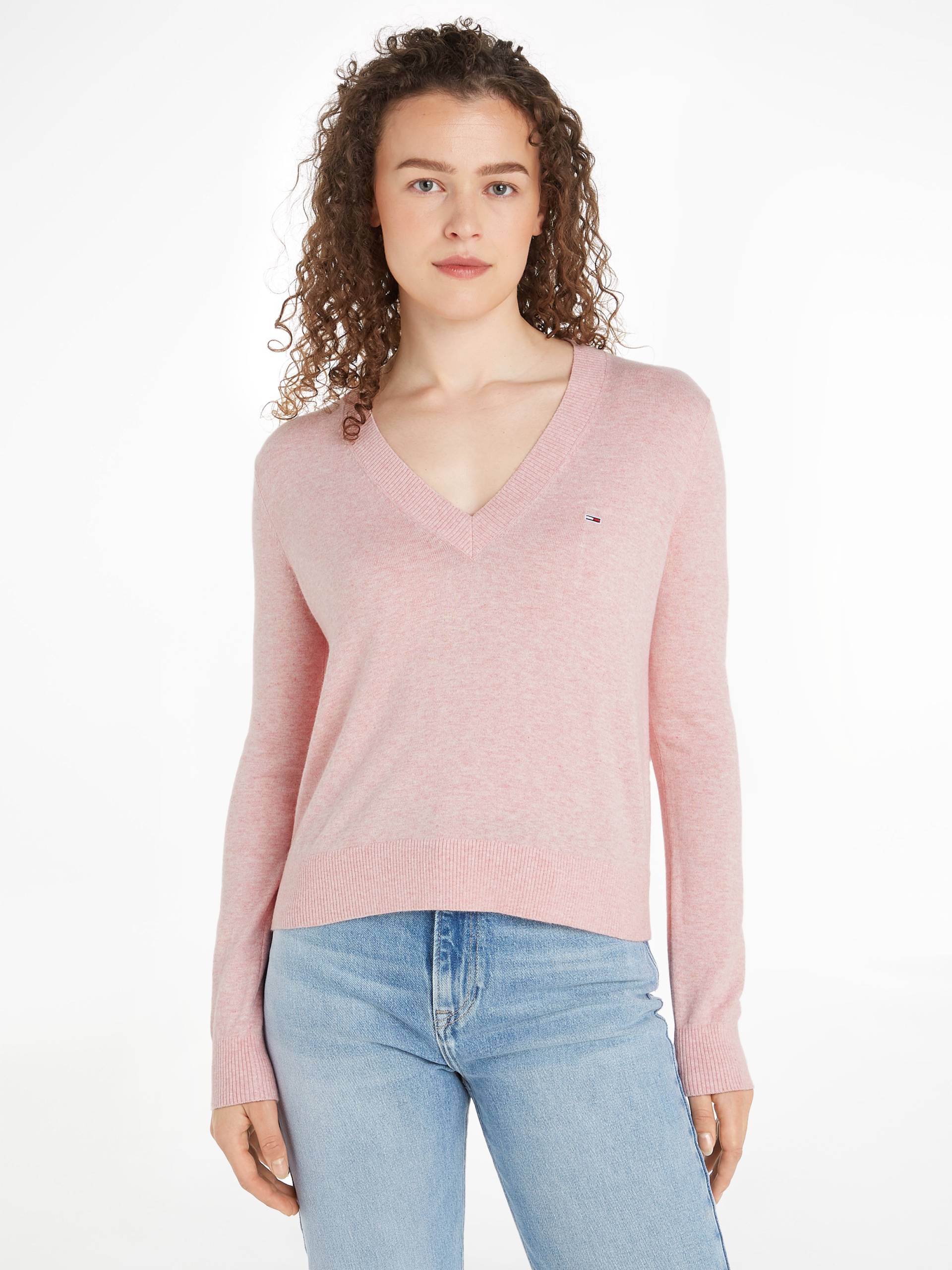 Tommy Jeans Strickpullover »TJW ESSENTIAL VNECK SWEATER EXT«, mit Logostickerei von TOMMY JEANS