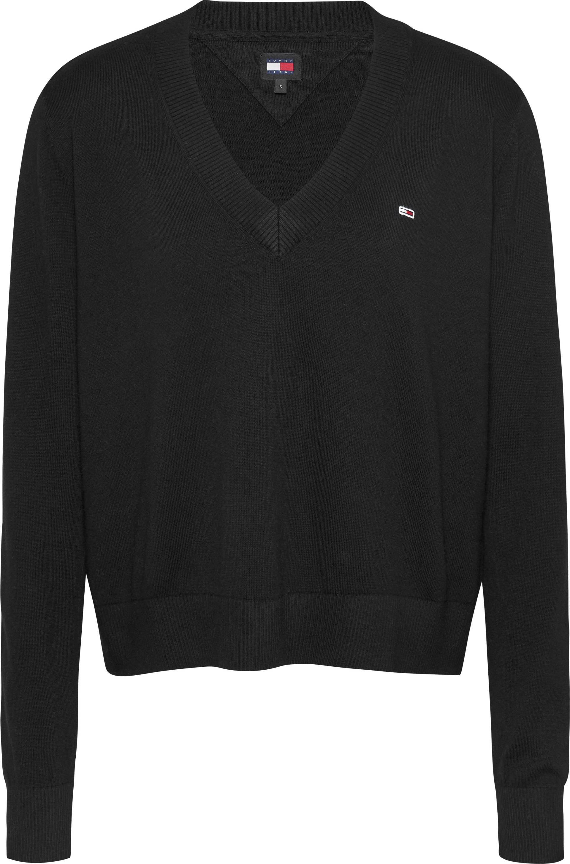 Tommy Jeans Strickpullover »TJW ESSENTIAL VNECK SWEATER EXT«, mit Logostickerei von TOMMY JEANS