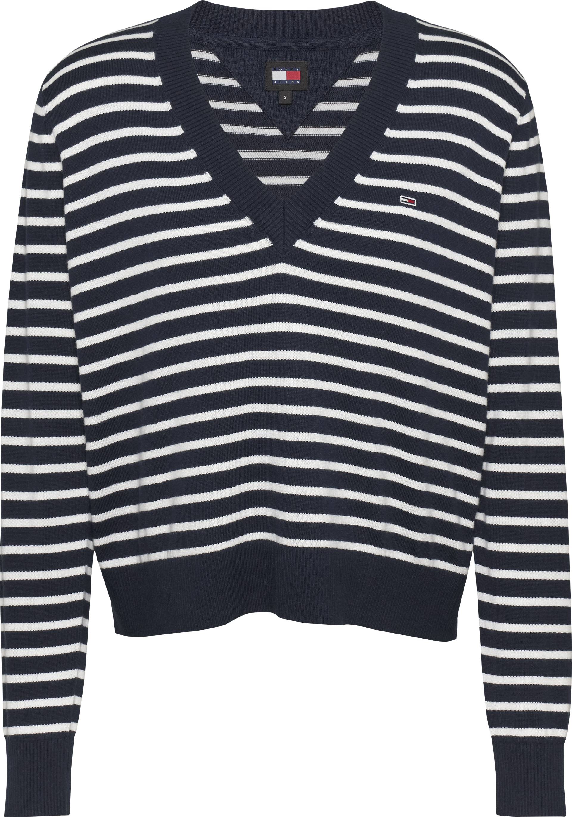 Tommy Jeans Strickpullover »TJW ESSENTIAL VNECK SWEATER EXT«, mit Logostickerei von TOMMY JEANS