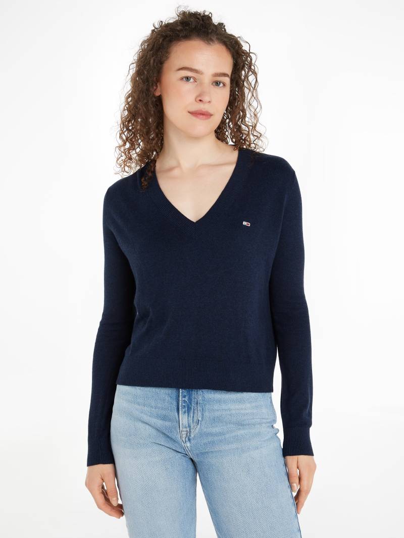 Tommy Jeans Strickpullover »TJW ESSENTIAL VNECK SWEATER EXT«, mit Logostickerei von TOMMY JEANS