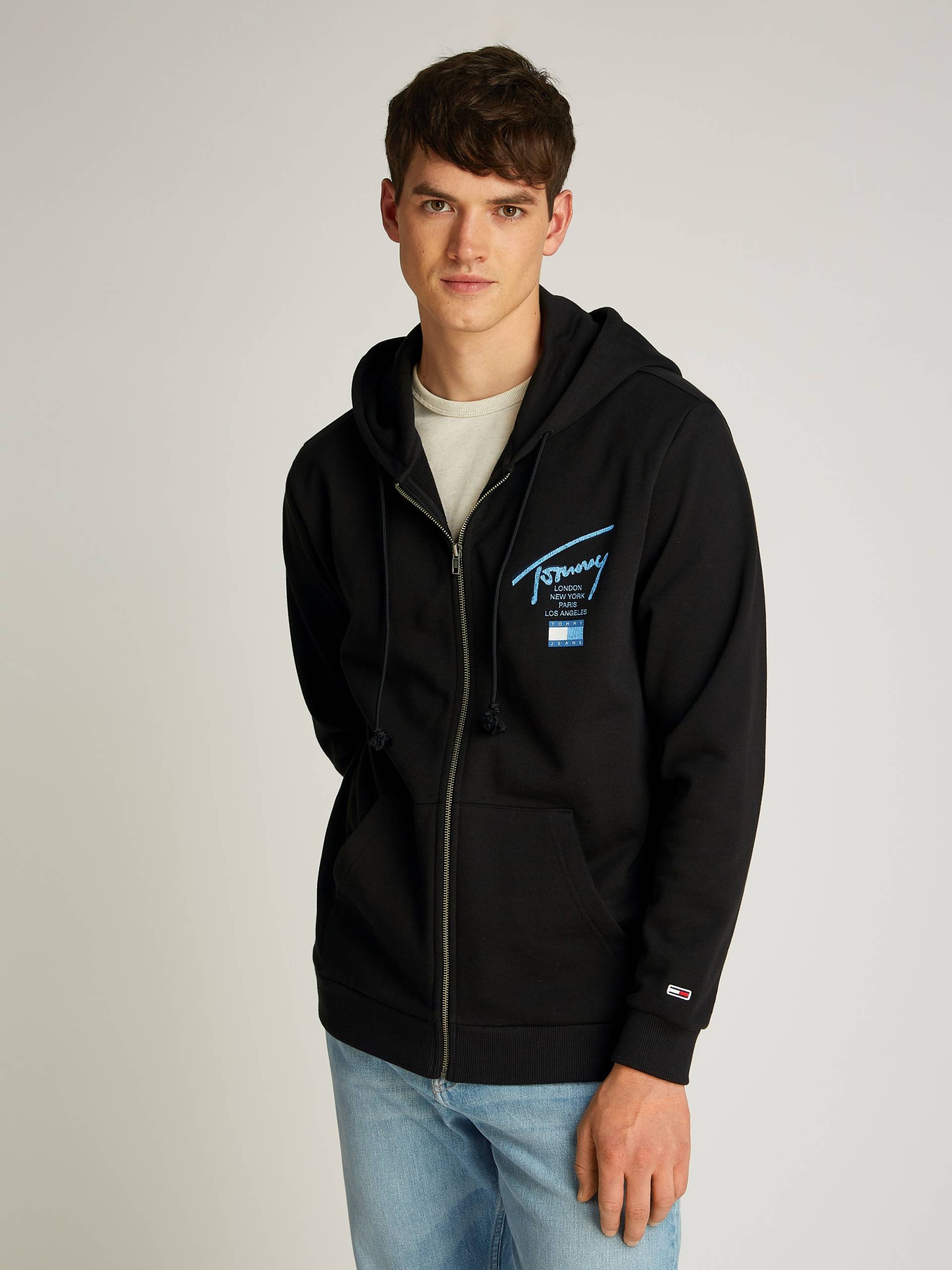 Tommy Jeans Sweatjacke »TJM REG SIG TWIST ZIPTHRU EXT«, mit grossem Logo am Rücken von TOMMY JEANS