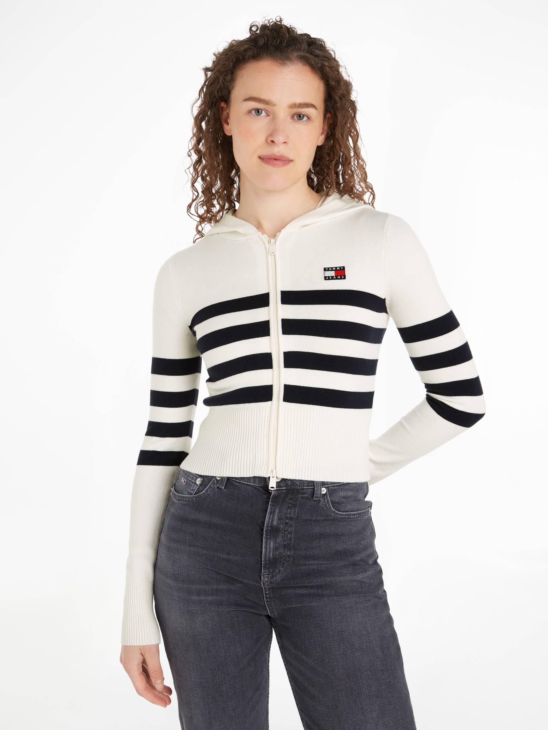Tommy Jeans Sweatjacke »TJW STRIPE ZIP THRU BADGE HOOD«, mit Tommy Jeans Flagge Tommy Jeans Sweatjacke »TJW STRIPE ZIP THRU BADGE HOOD«, mit Tommy Jeans Flagge von TOMMY JEANS