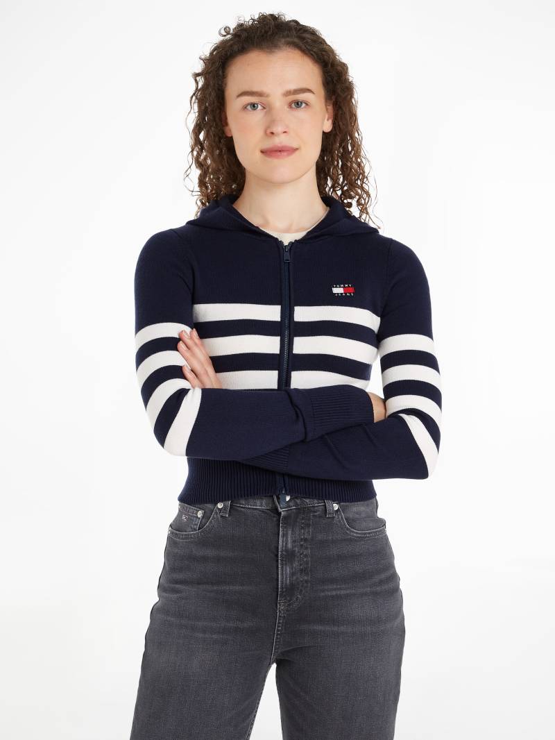 Tommy Jeans Sweatjacke »TJW STRIPE ZIP THRU BADGE HOOD«, mit Tommy Jeans Flagge von TOMMY JEANS