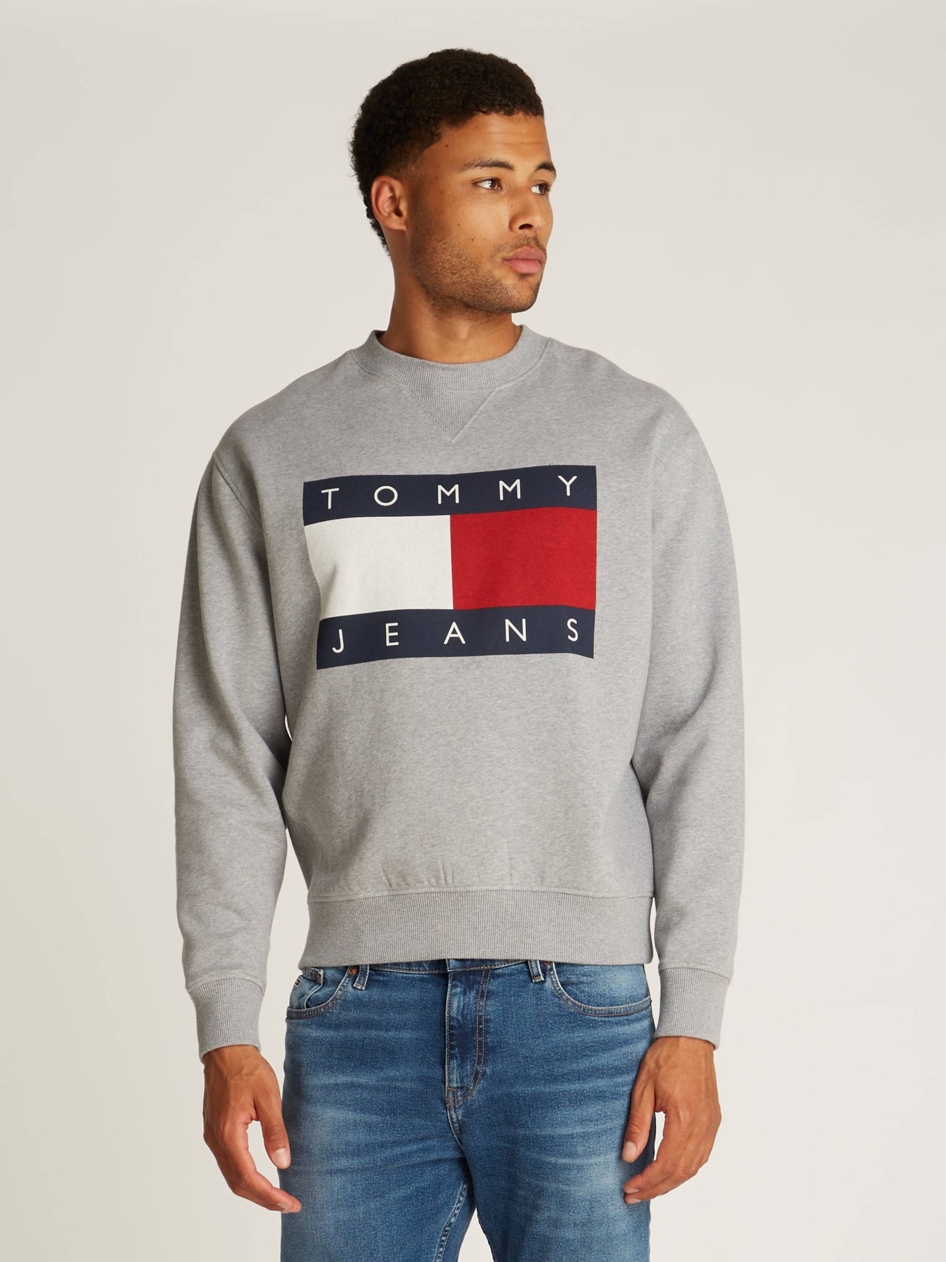 Tommy Jeans Sweatshirt »TJM MELANGE FLAG CREW«, mit grossem Logo von TOMMY JEANS