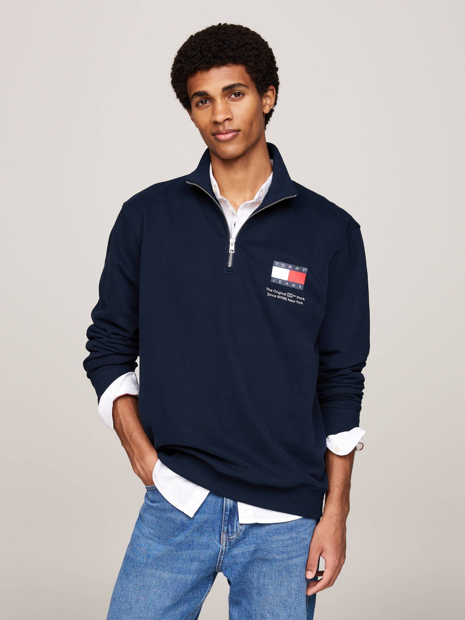 Tommy Jeans Sweatshirt »TJM REG ENTRY HALF ZIP«, mit bedruckten Mareknlogo von TOMMY JEANS