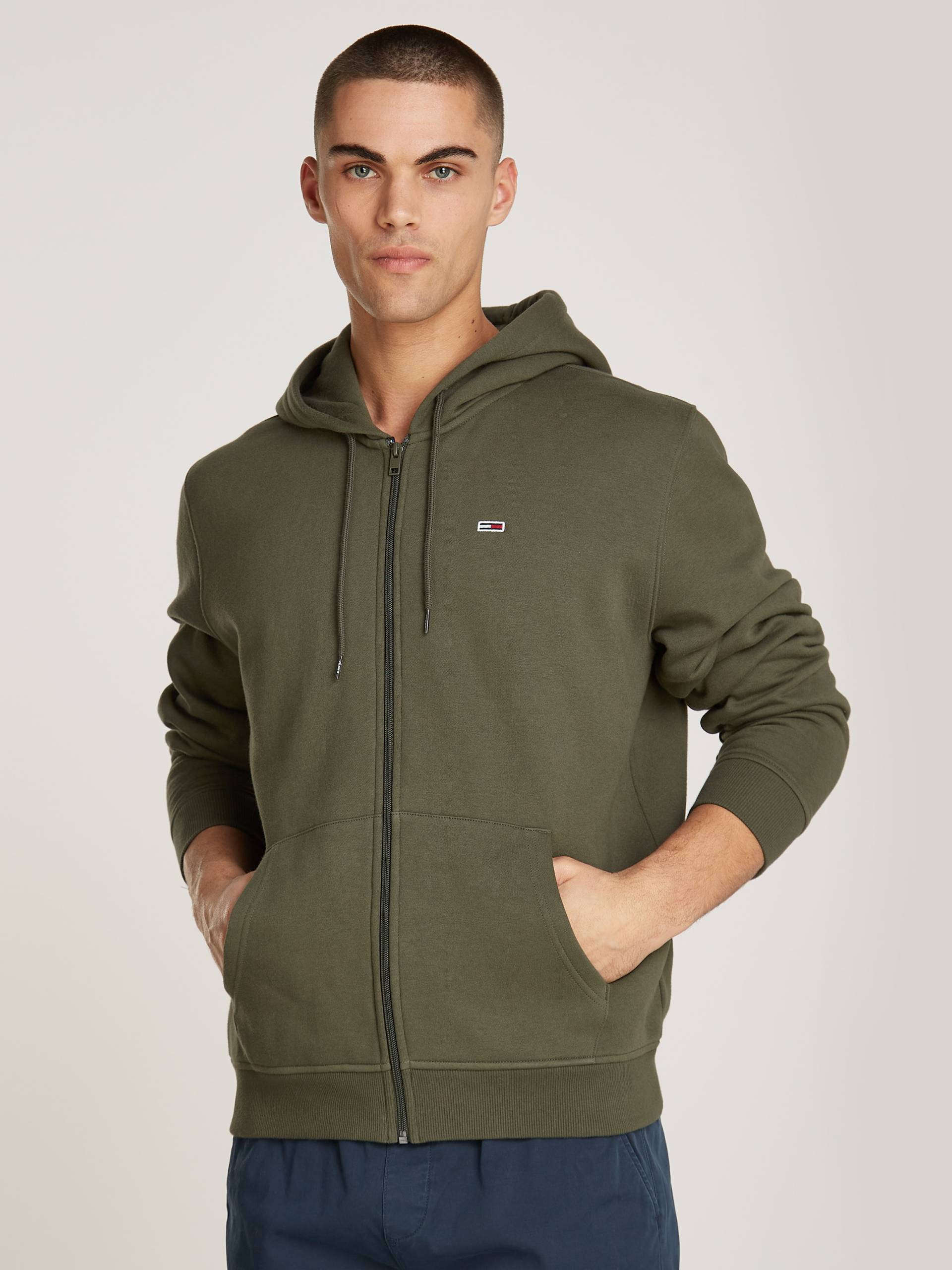 Tommy Jeans Sweatshirt »TJM REG S FLAG ZIP FLEECE THRU«, mit bestickten Markenlogo auf Brusthöhe von TOMMY JEANS