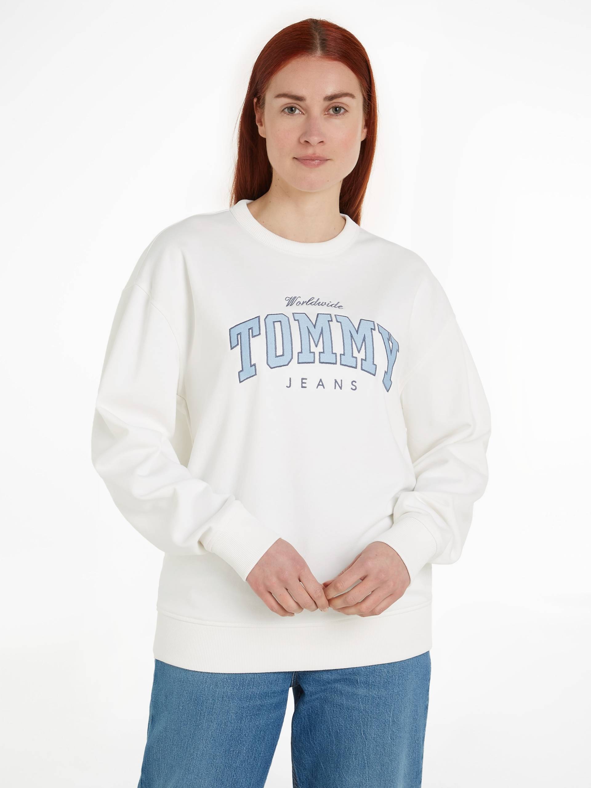 Tommy Jeans Sweatshirt »TJW RLX VARSITY LUXE CREW«, mit gesticktem Logoschriftzug von TOMMY JEANS