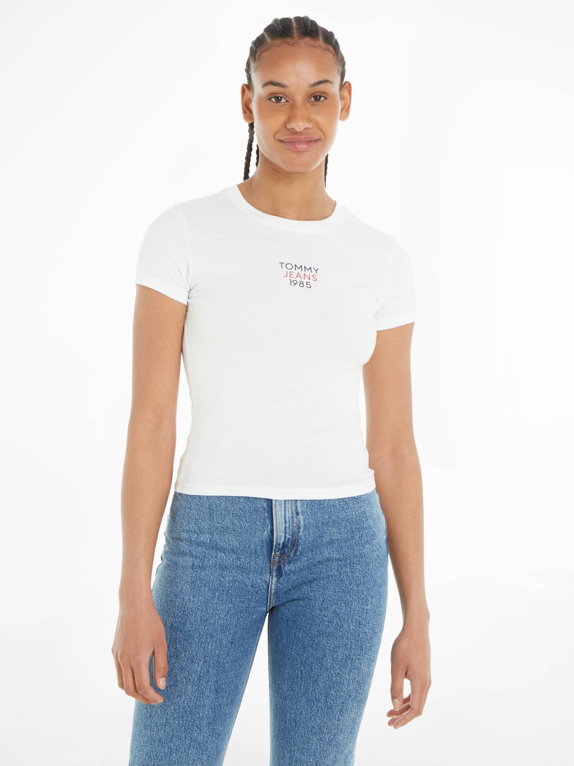 Tommy Jeans T-Shirt »Slim Essential Logo«, Kurzarm Rundhals Jersey T Shirt mit Logo Druck Print, Baumwoll Mix Tommy Jeans T-Shirt »Slim Essential Logo«, Kurzarm Rundhals Jersey T Shirt mit Logo Druck Print, Baumwoll Mix von TOMMY JEANS