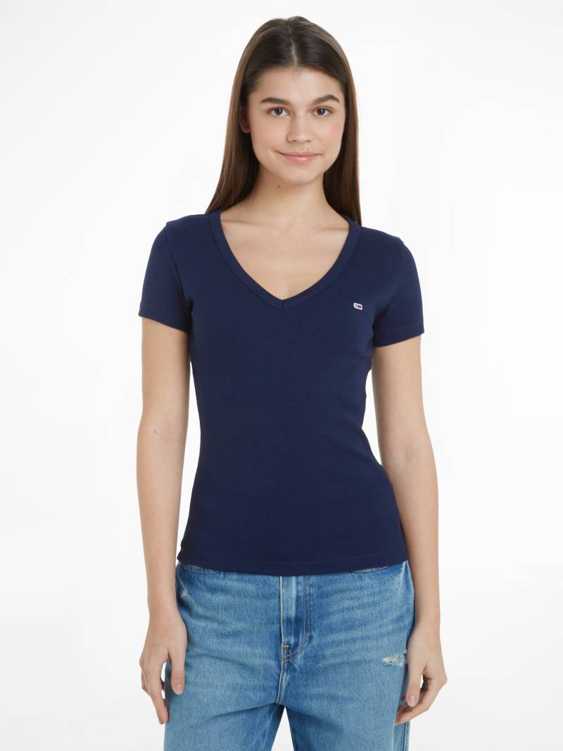 Tommy Jeans T-Shirt »TJW SLIM ESSENTIAL RIB V SS«, mit Logostickerei von TOMMY JEANS