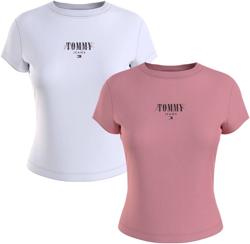 Tommy Jeans T-Shirt »TJW 2 PACK SLIM ESSENTIAL LOGO 1«, mit Tommy Jeans Flagge von TOMMY JEANS